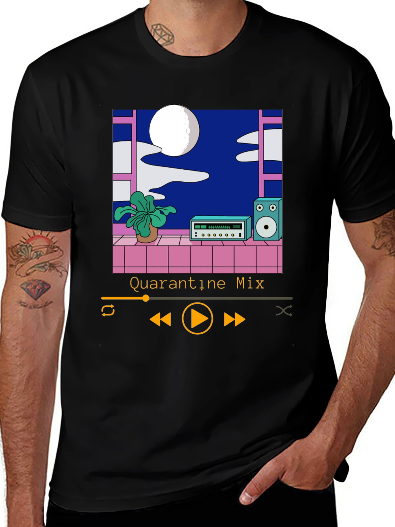 Quarantine Mix T-Shirt - Retro Music Player Design