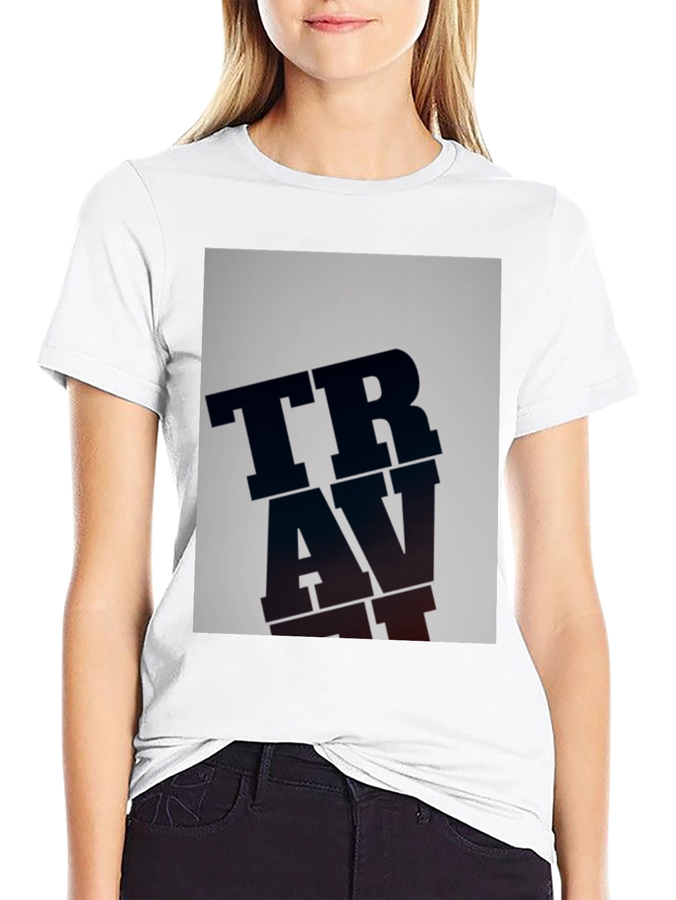 TRAVAT Graphic Print Black T-Shirt
