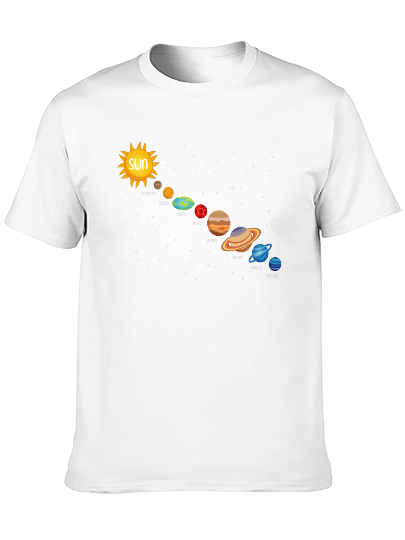 Solar System Planets Graphic T-Shirt - Black