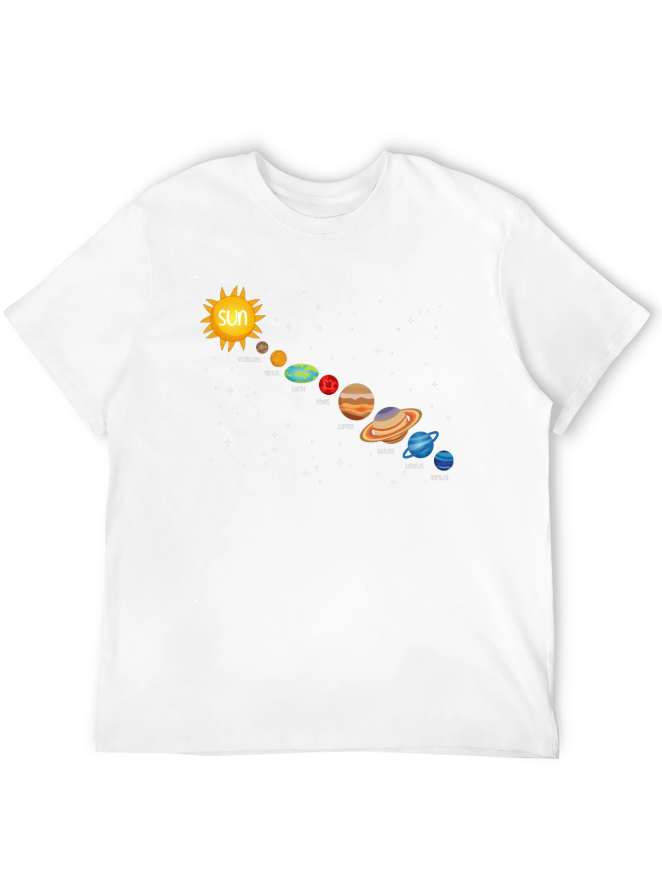 Solar System Planets Graphic T-Shirt - Black