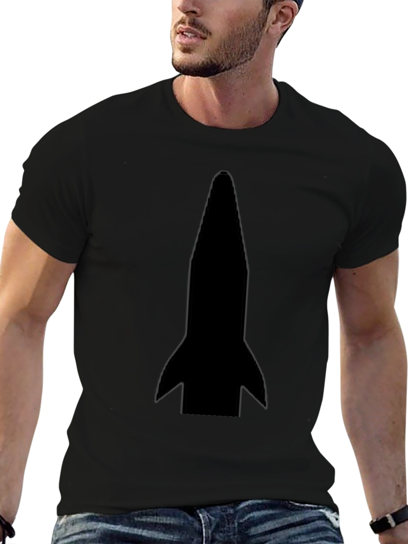 Rocket Graphic T-Shirt - Mens Black Tee