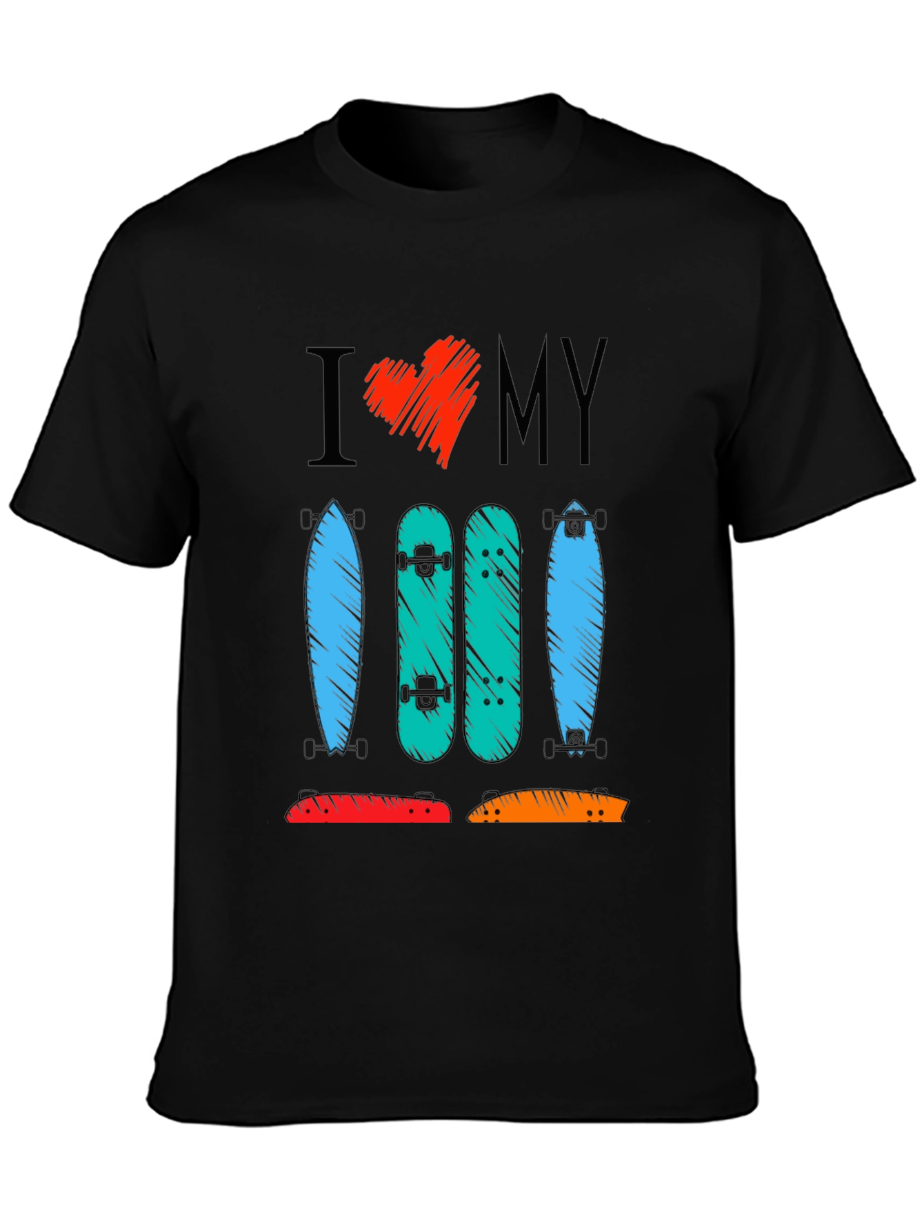 I Heart My Skateboards Graphic T-Shirt