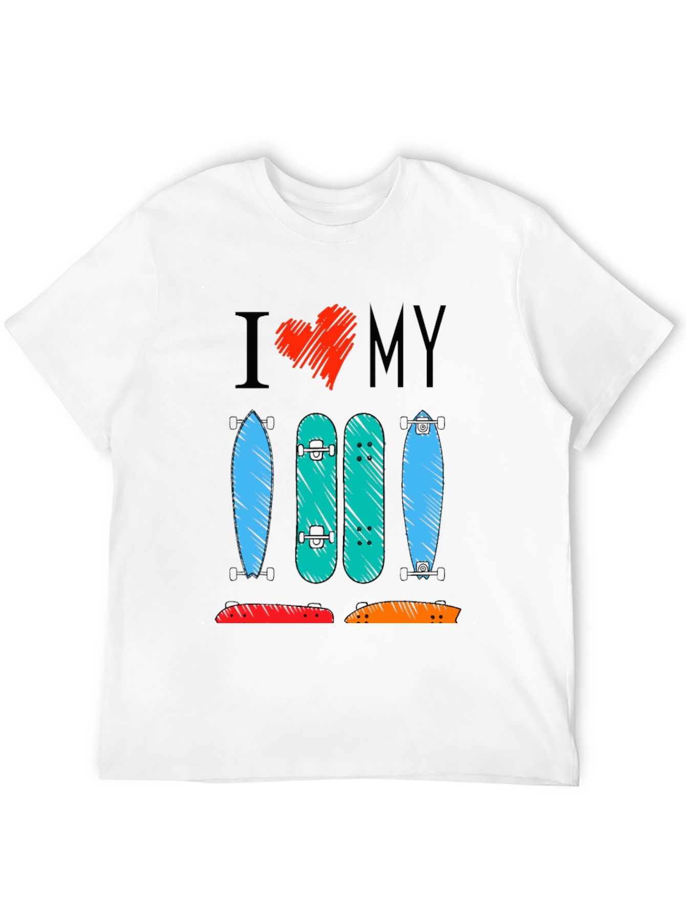 I Heart My Skateboards Graphic T-Shirt