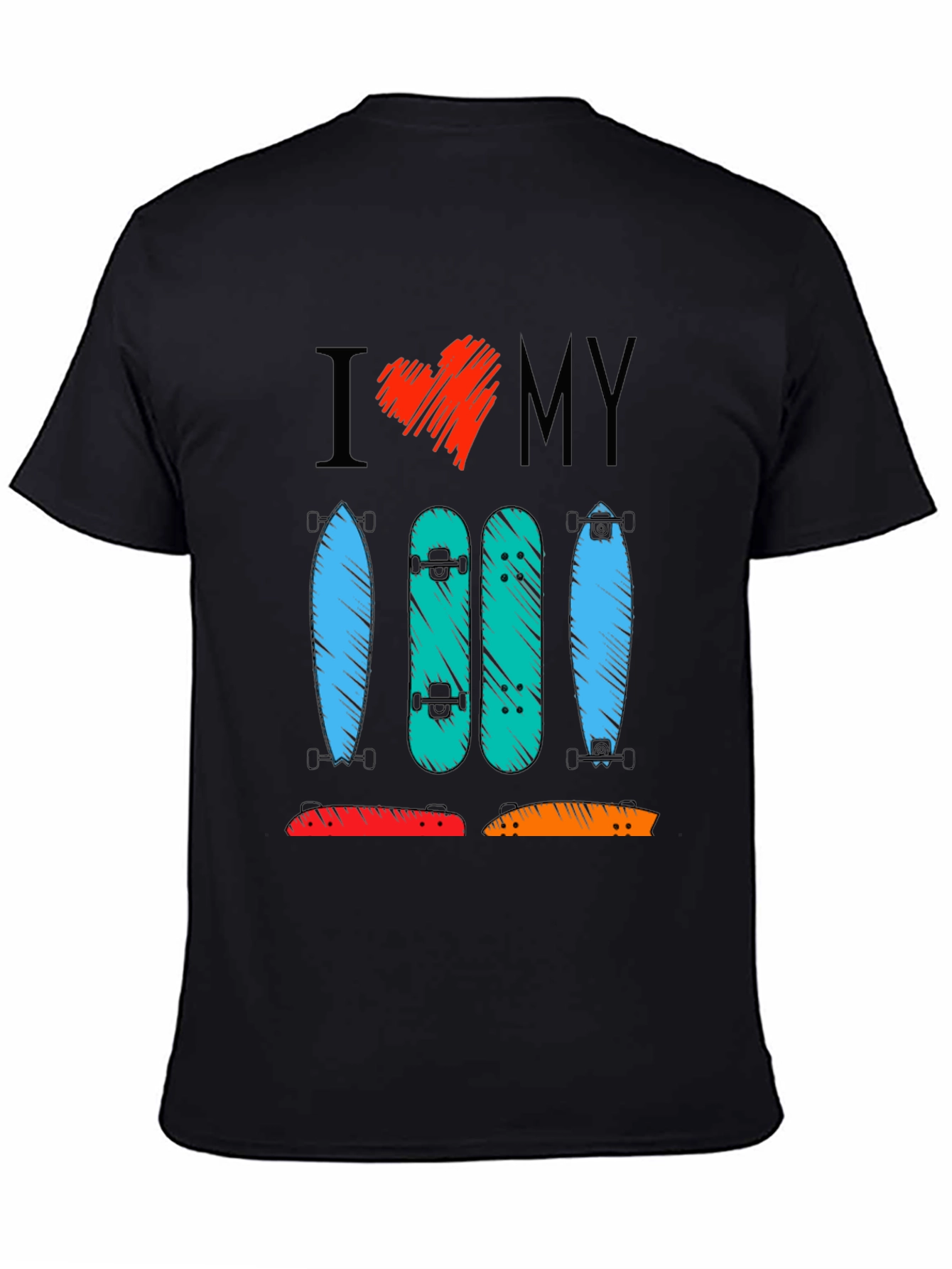 I Heart My Skateboards Graphic T-Shirt