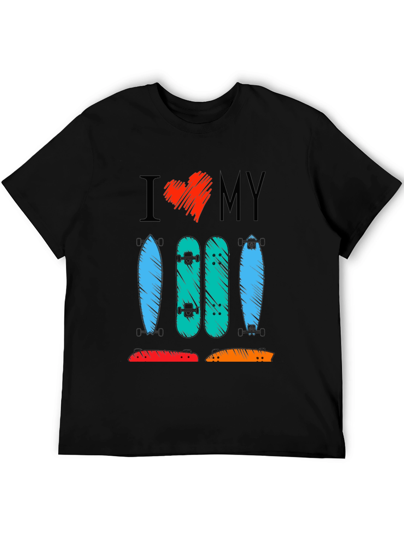 I Heart My Skateboards Graphic T-Shirt