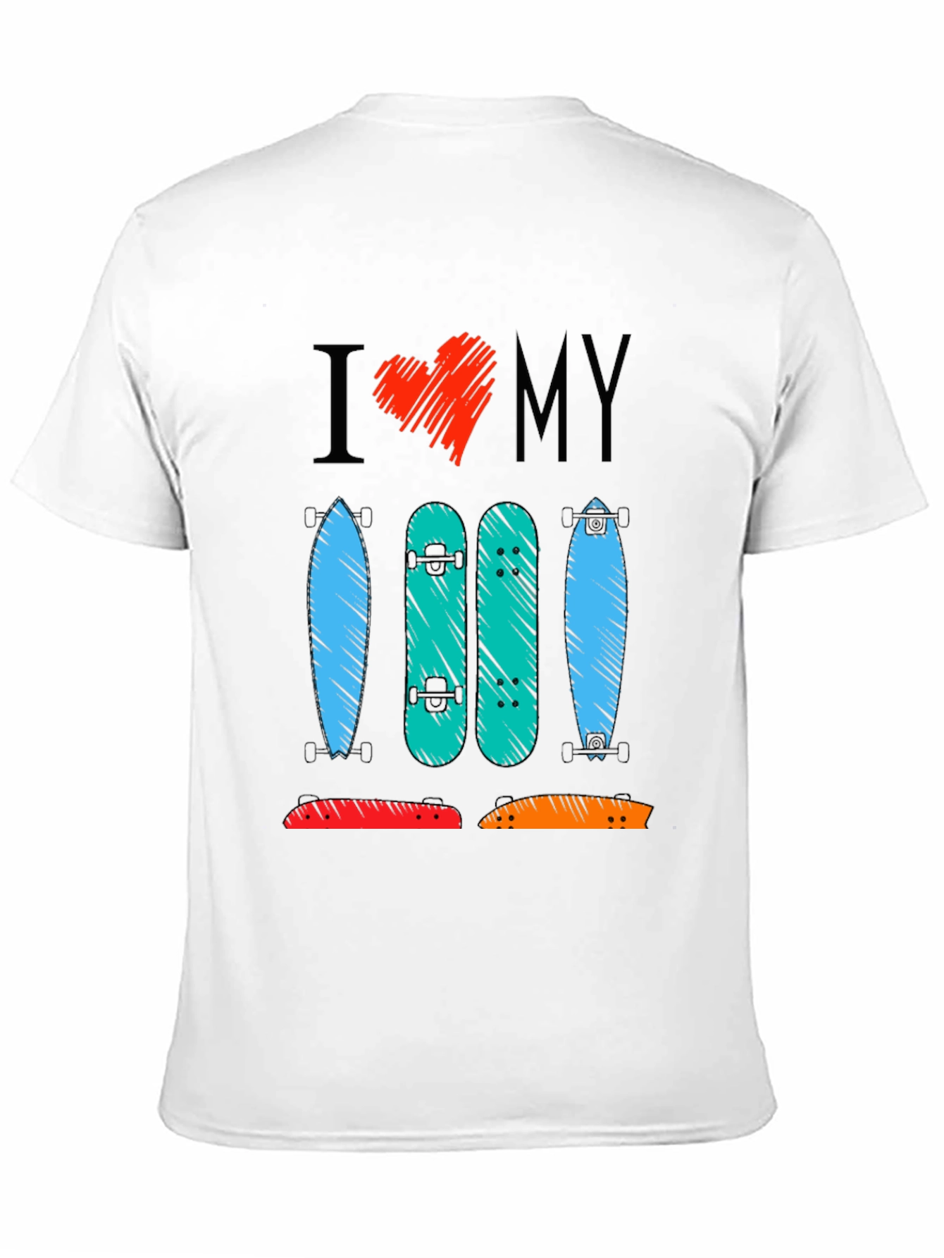 I Heart My Skateboards Graphic T-Shirt