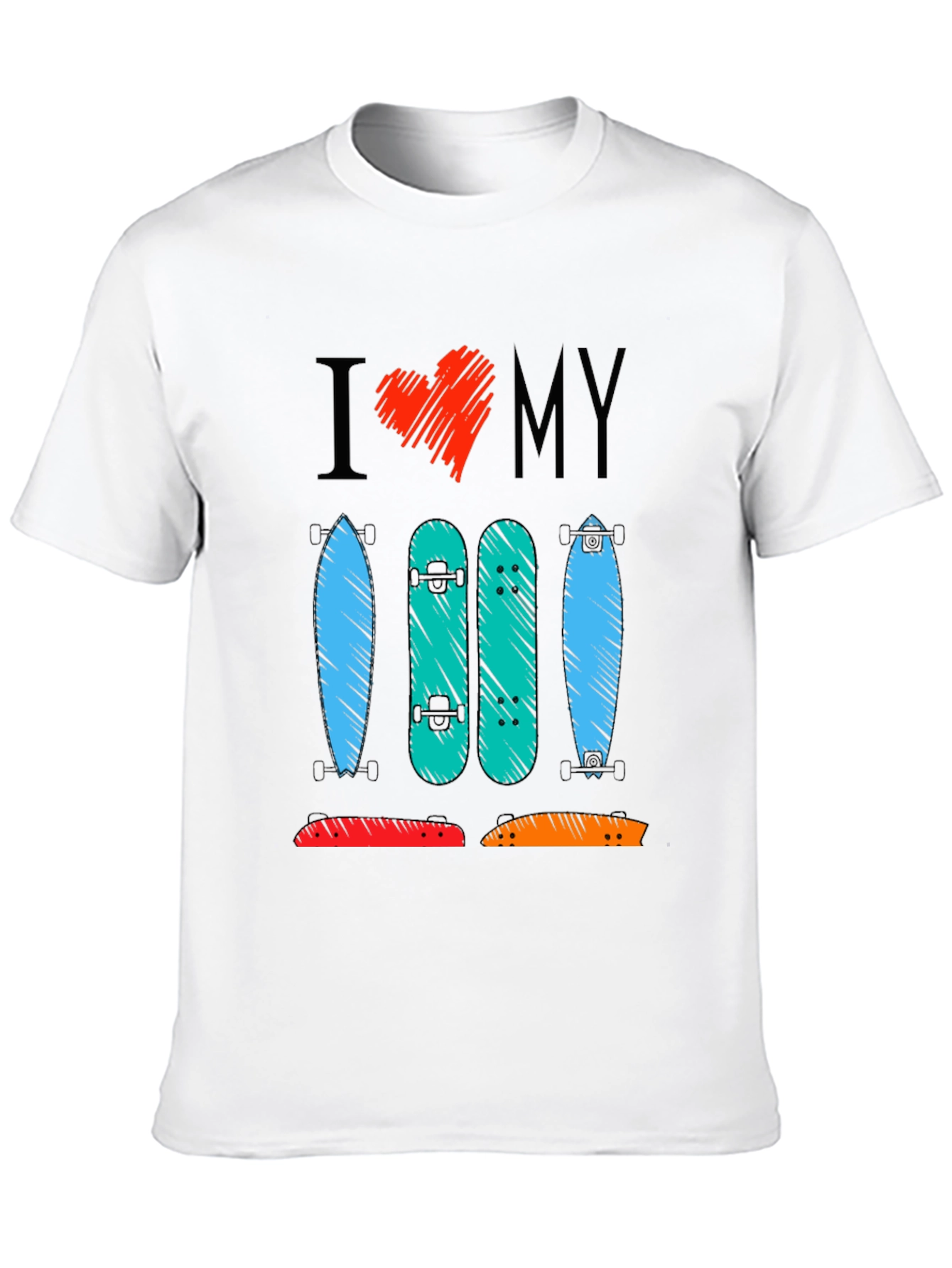 I Heart My Skateboards Graphic T-Shirt