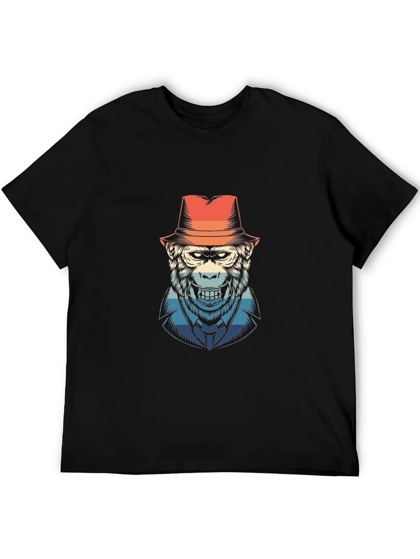 Retro Gorilla Graphic Tee - Classic Black T-Shirt