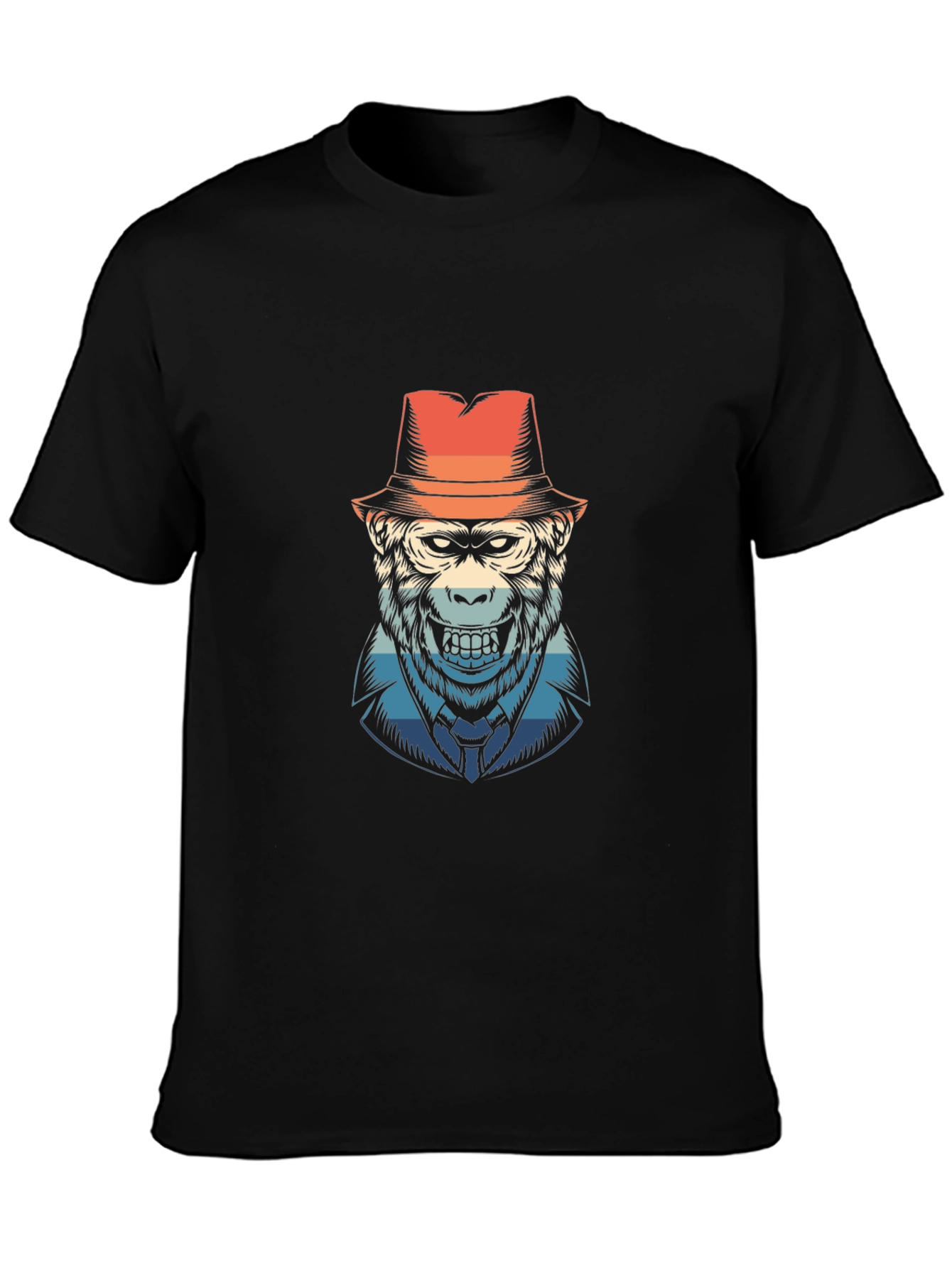 Retro Gorilla Graphic Tee - Classic Black T-Shirt