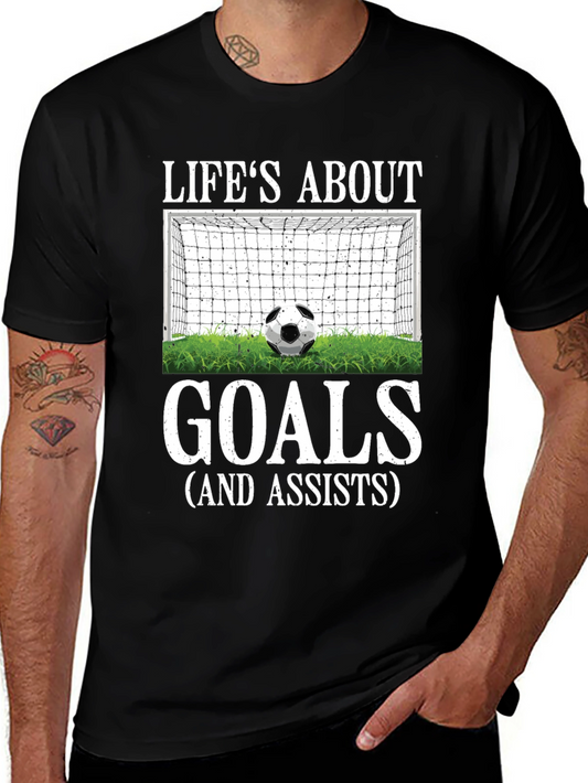 Lifes About Goals T-Shirt - Soccer Graphic Tee