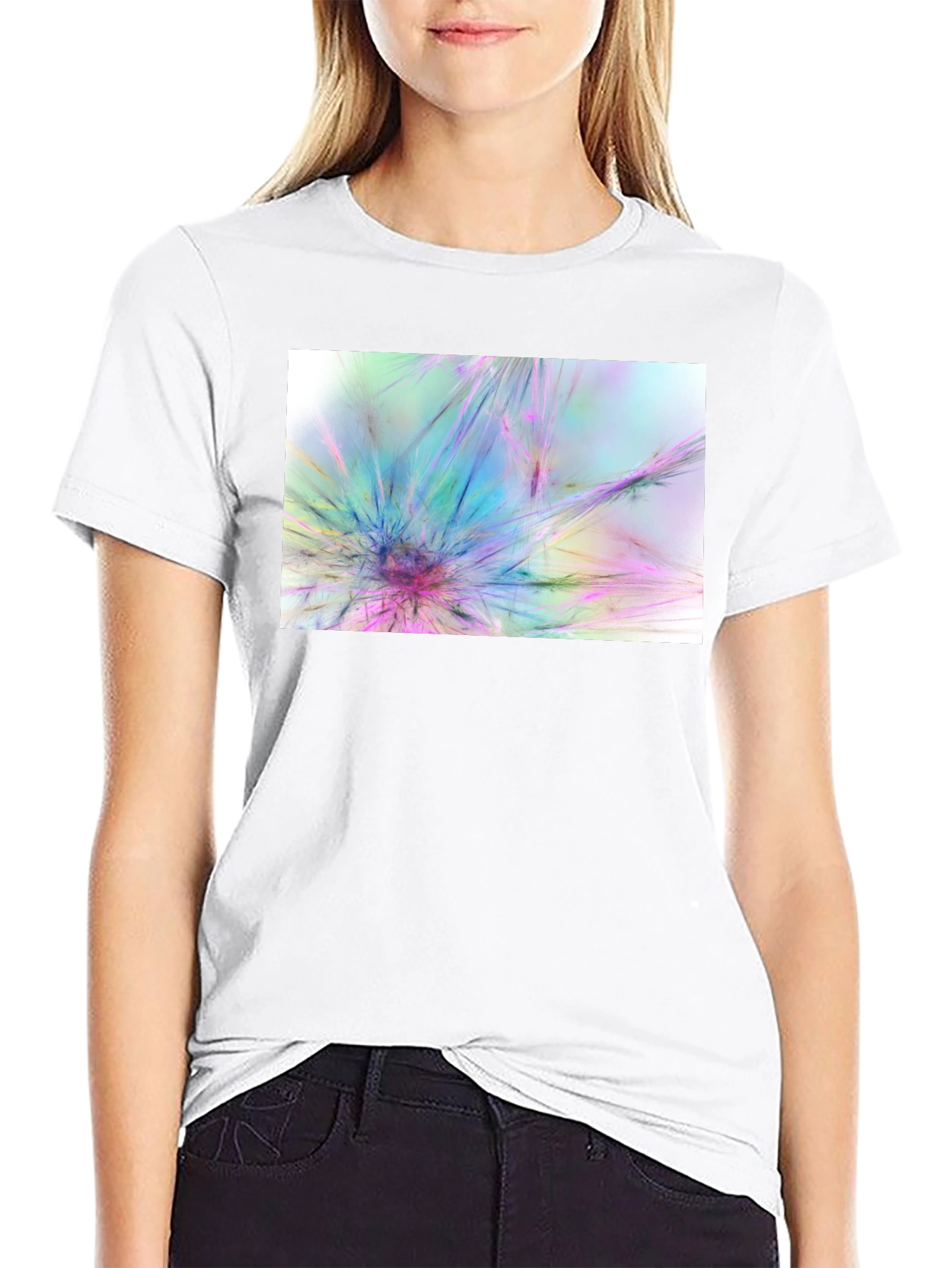 Abstract Burst Graphic Black T-Shirt