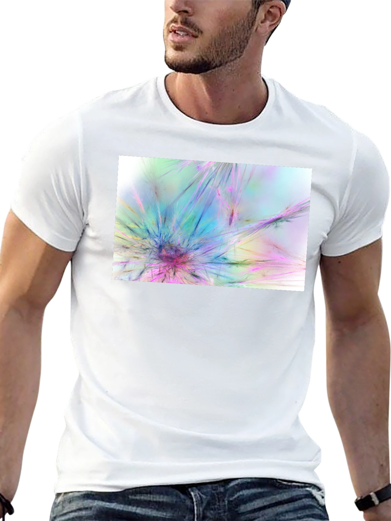 Abstract Burst Graphic Black T-Shirt