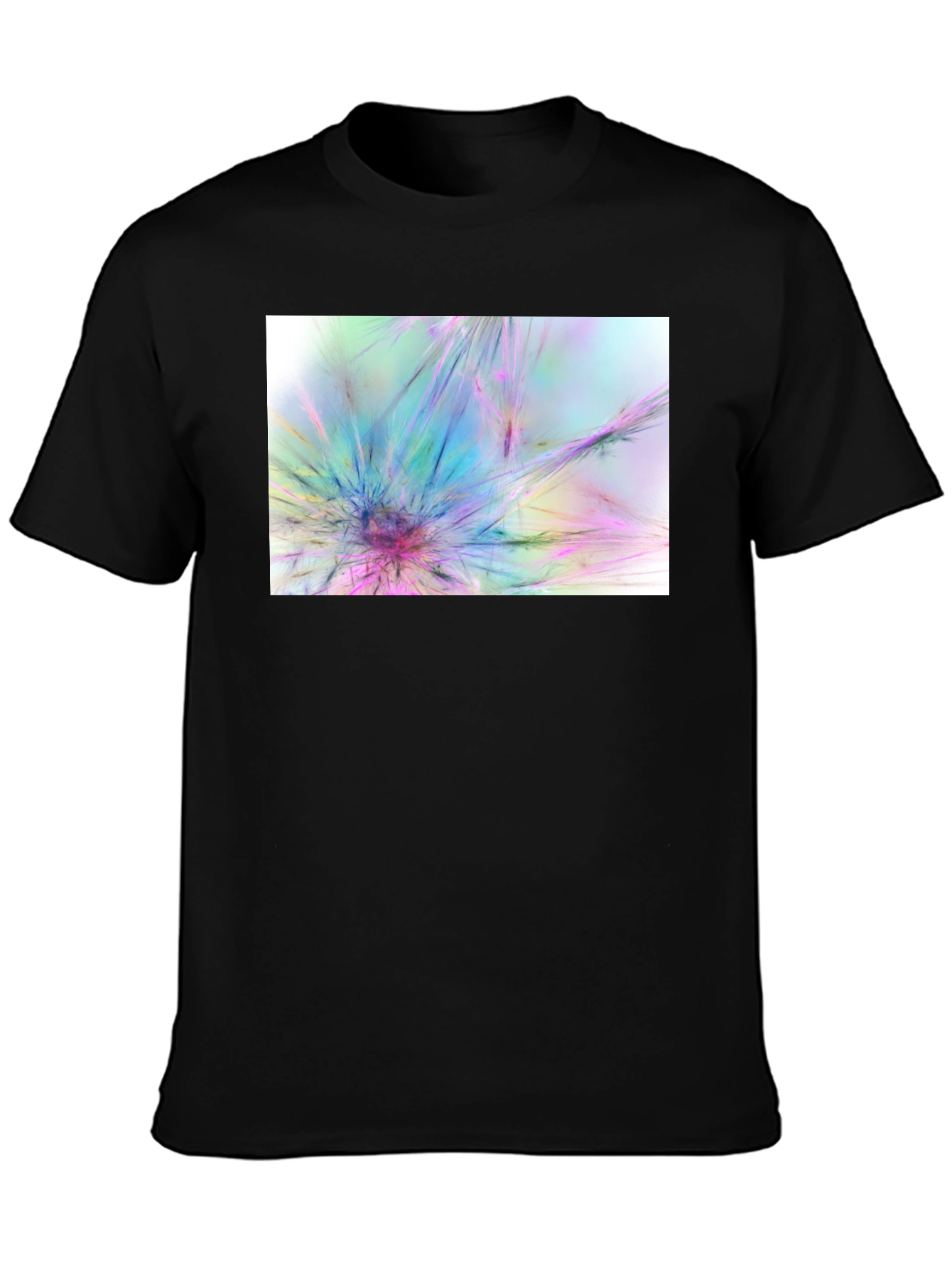 Abstract Burst Graphic Black T-Shirt
