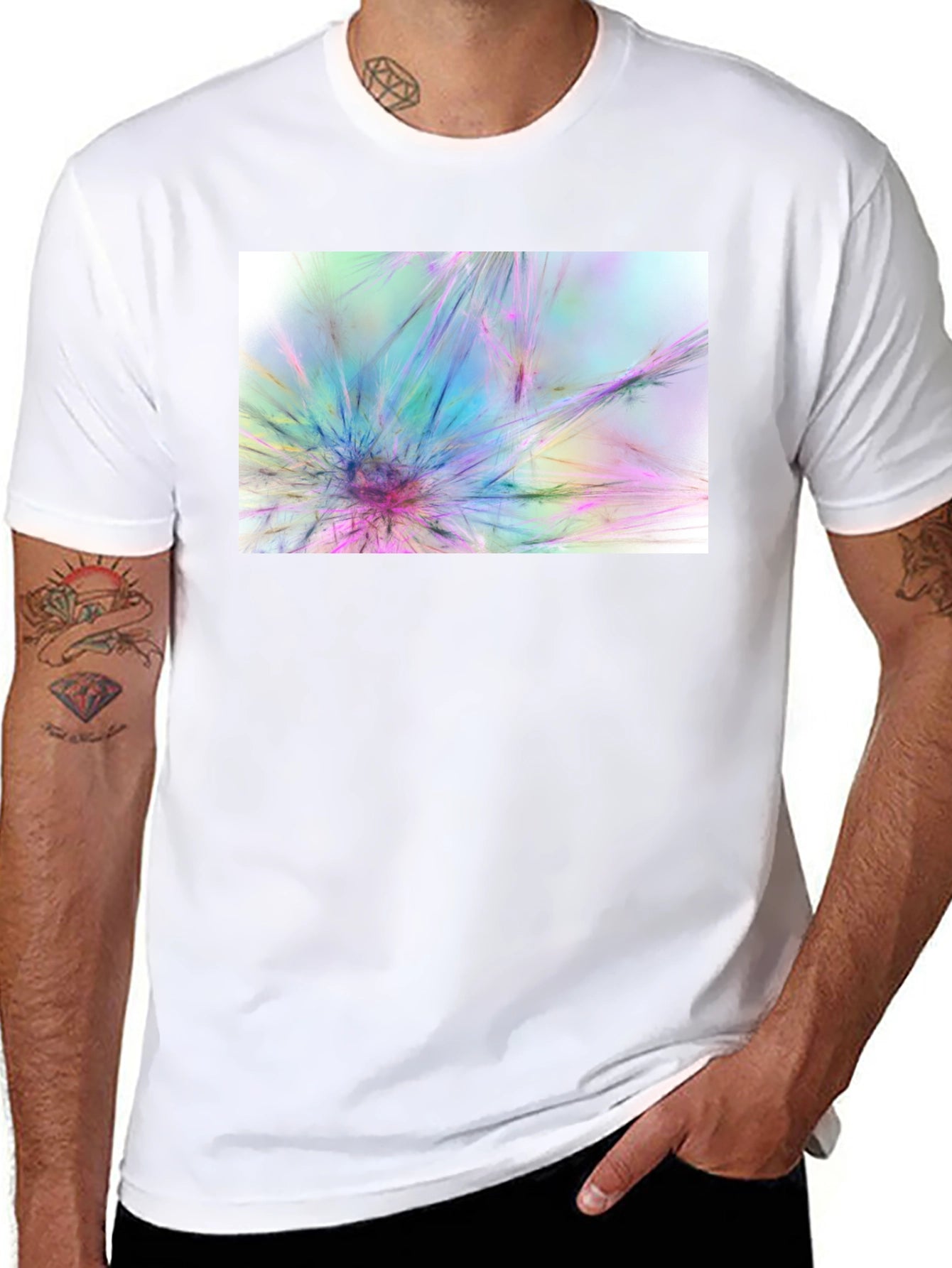 Abstract Burst Graphic Black T-Shirt