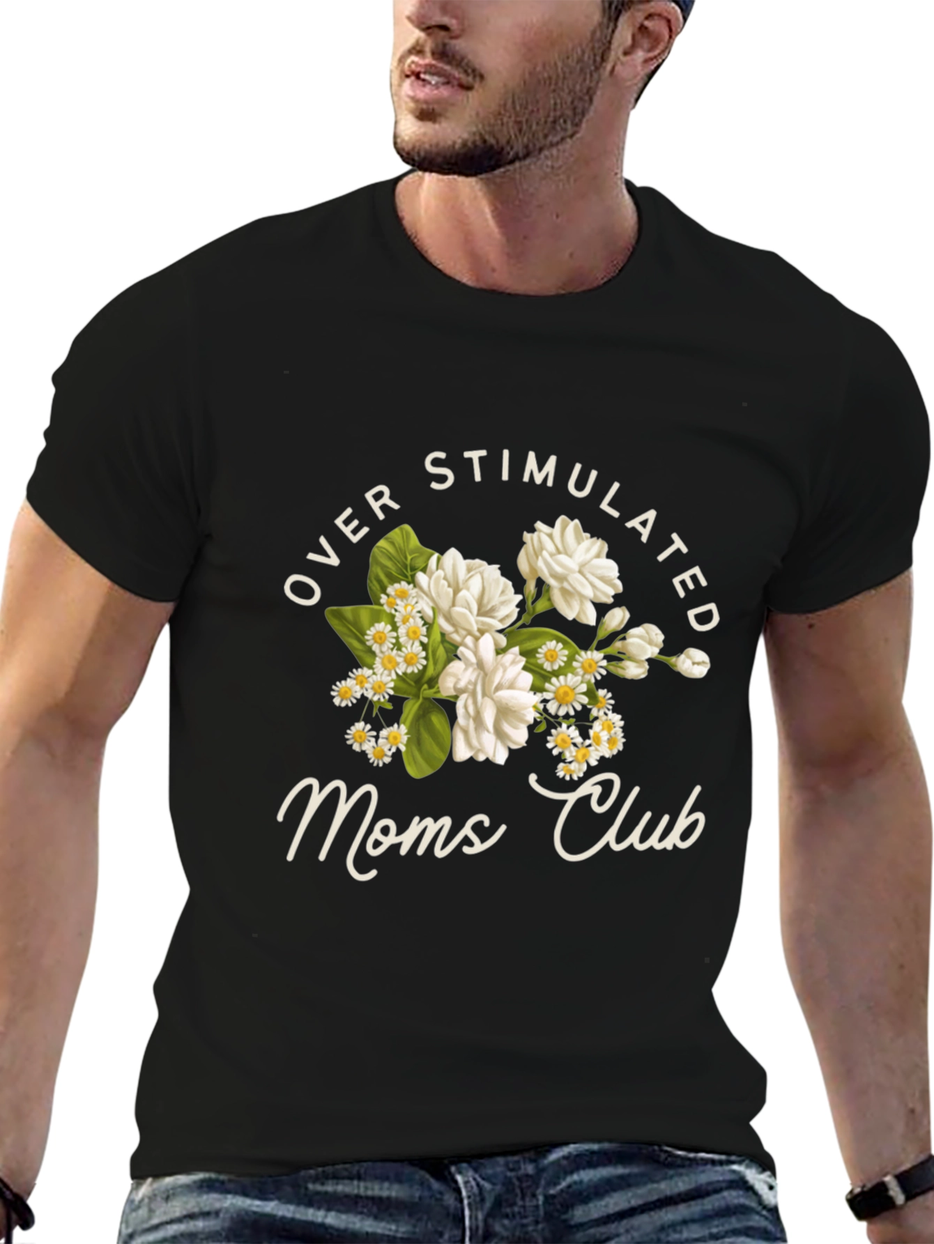 Overstimulated Moms Club Floral T-Shirt
