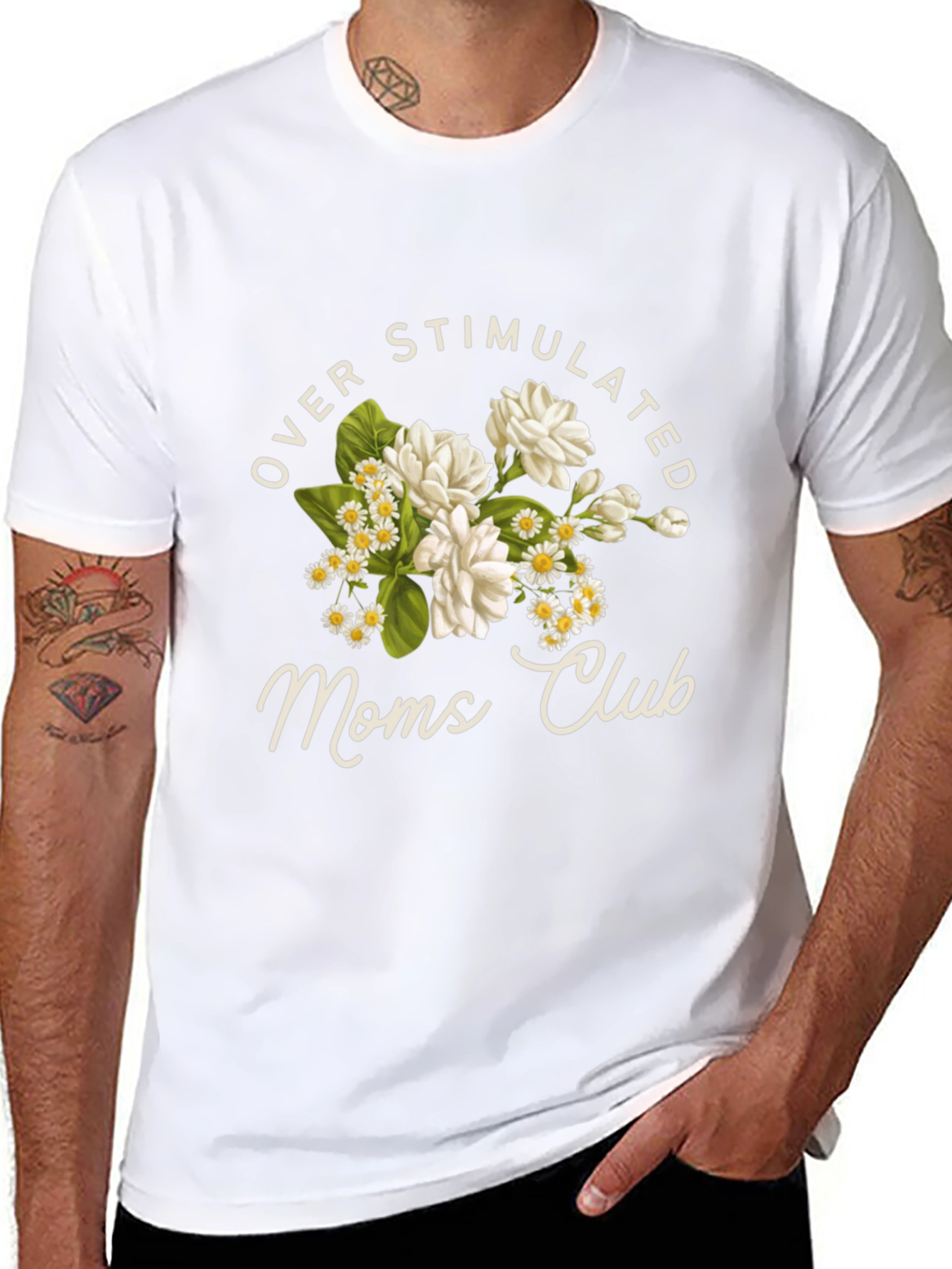 Overstimulated Moms Club Floral T-Shirt