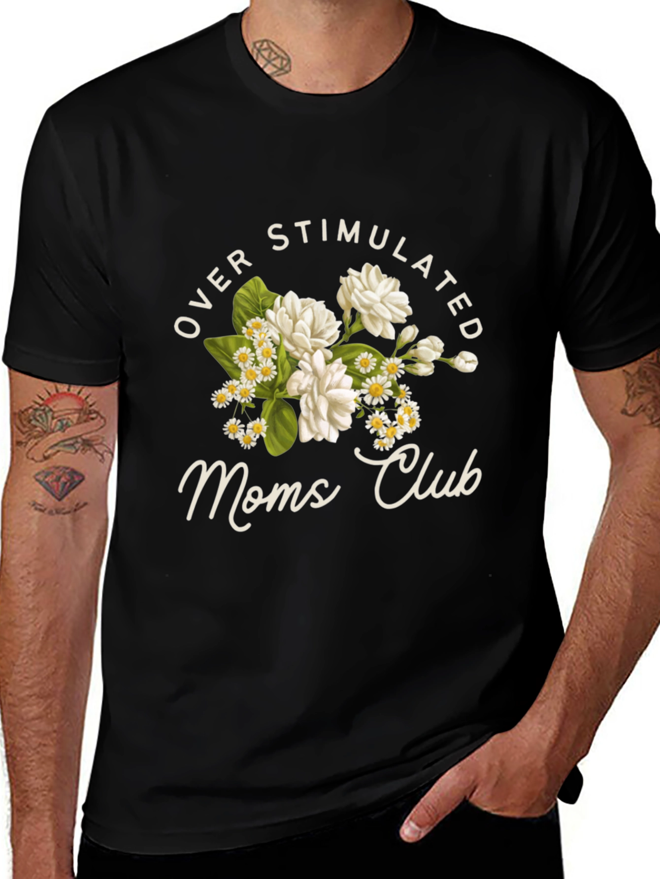 Overstimulated Moms Club Floral T-Shirt