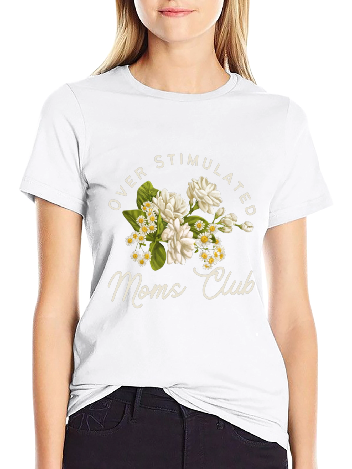 Overstimulated Moms Club Floral T-Shirt