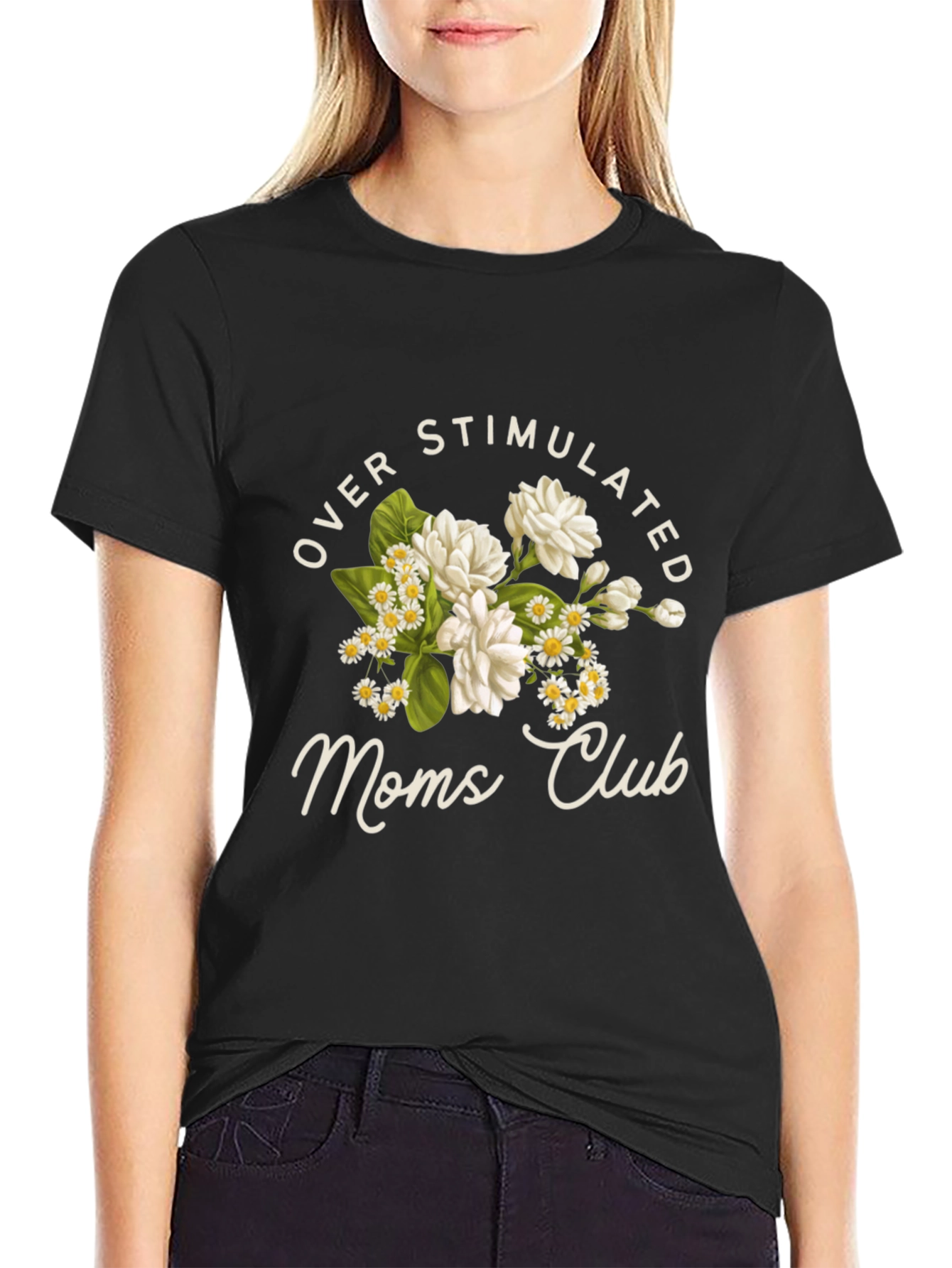Overstimulated Moms Club Floral T-Shirt