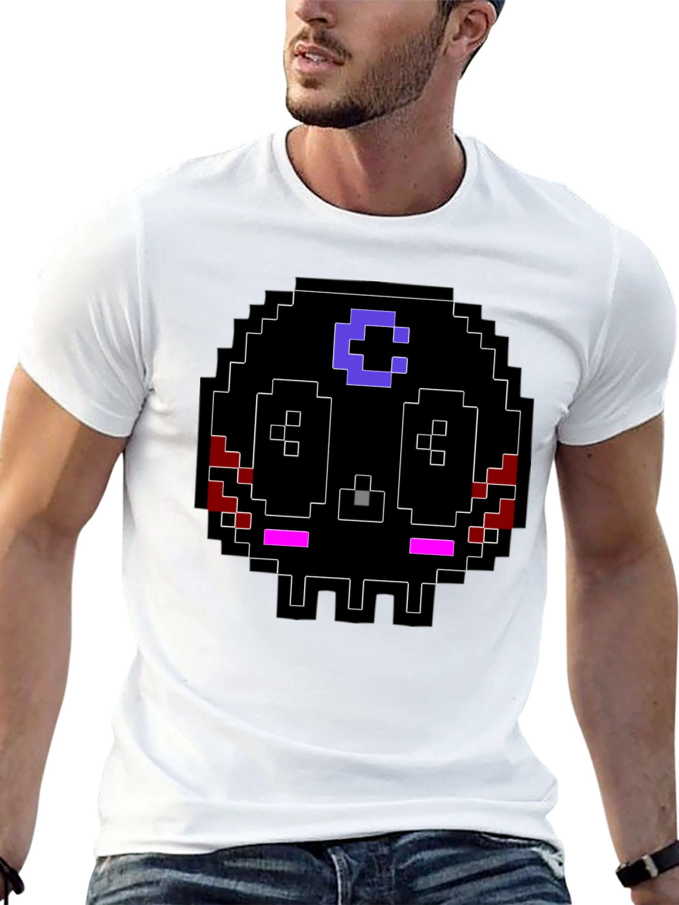 Pixel Skull Graphic T-Shirt