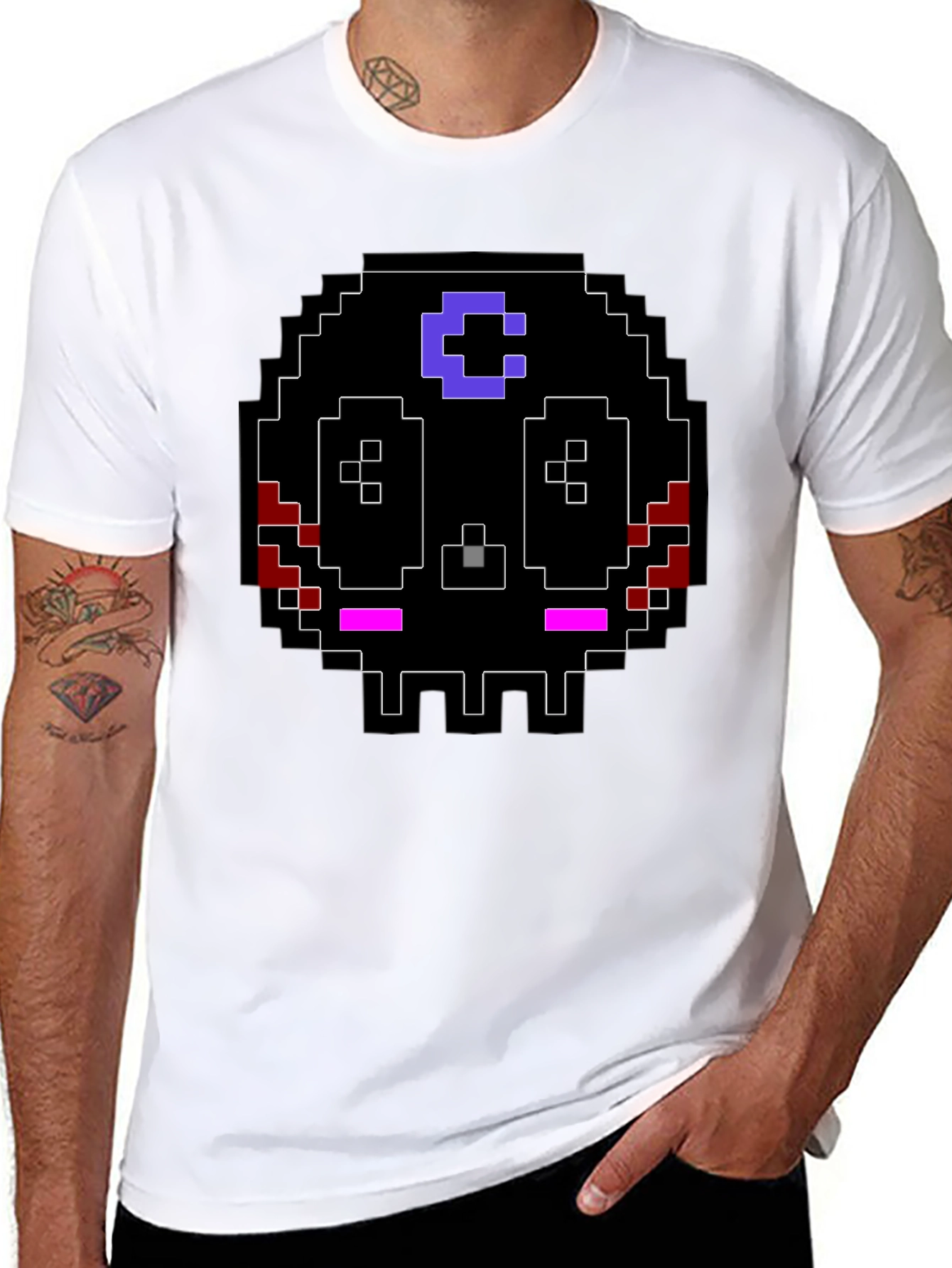 Pixel Skull Graphic T-Shirt