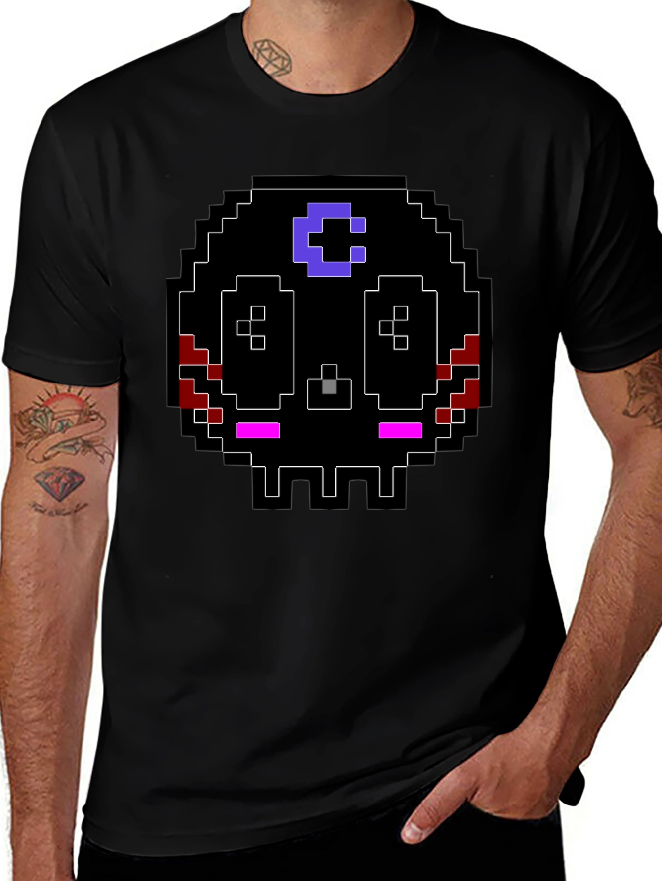 Pixel Skull Graphic T-Shirt