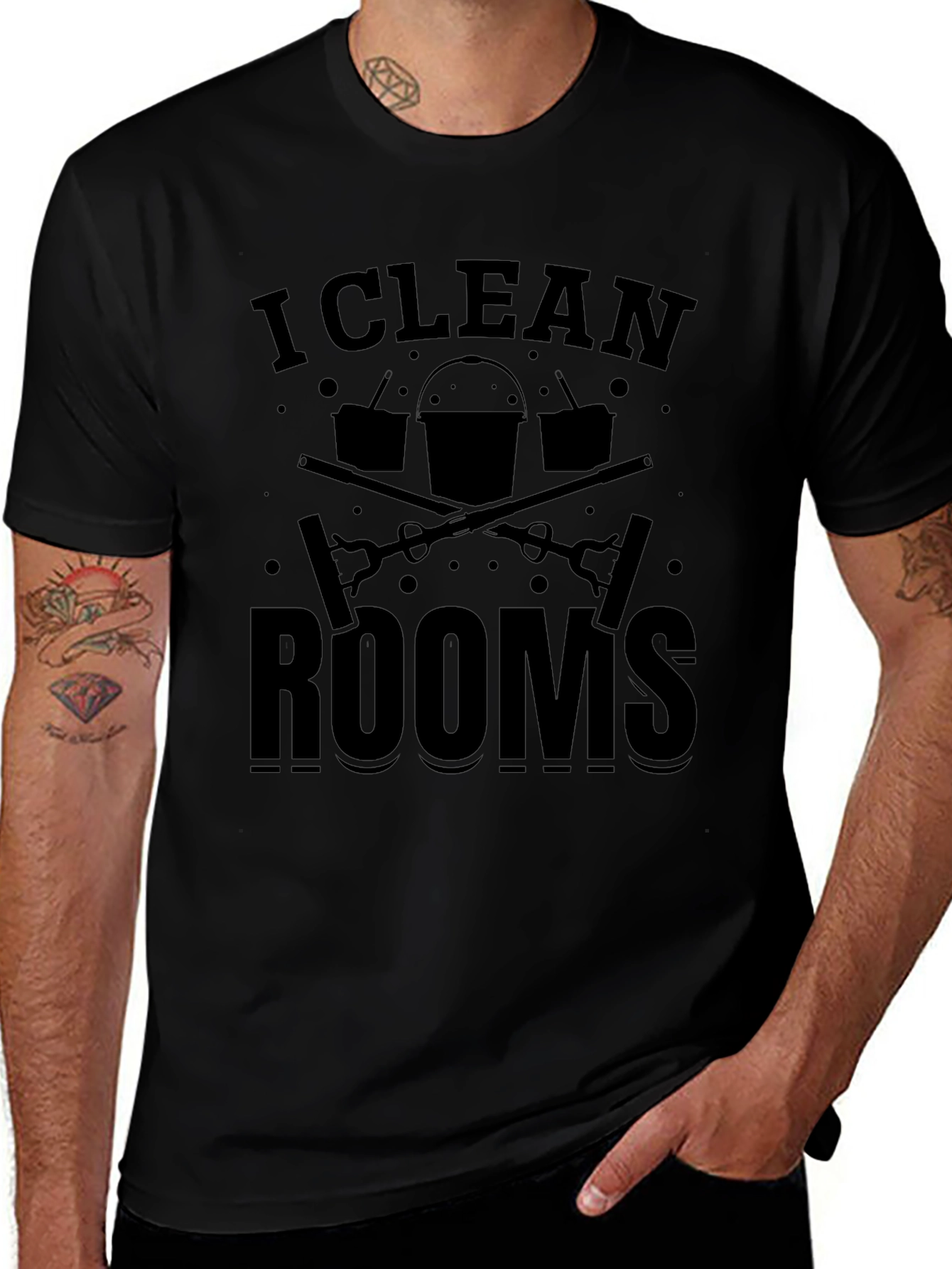 I Clean Rooms Graphic T-Shirt - Black