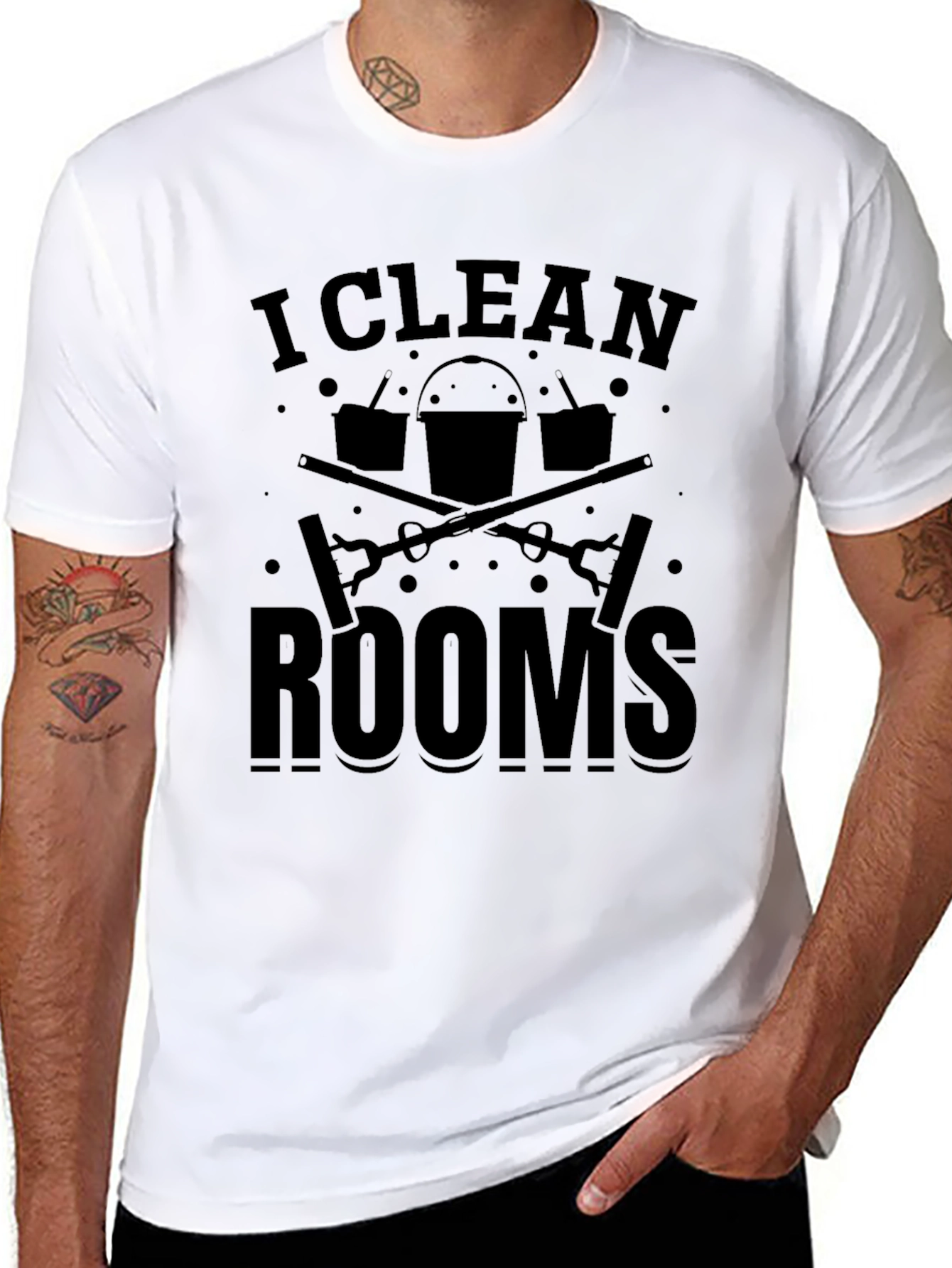 I Clean Rooms Graphic T-Shirt - Black