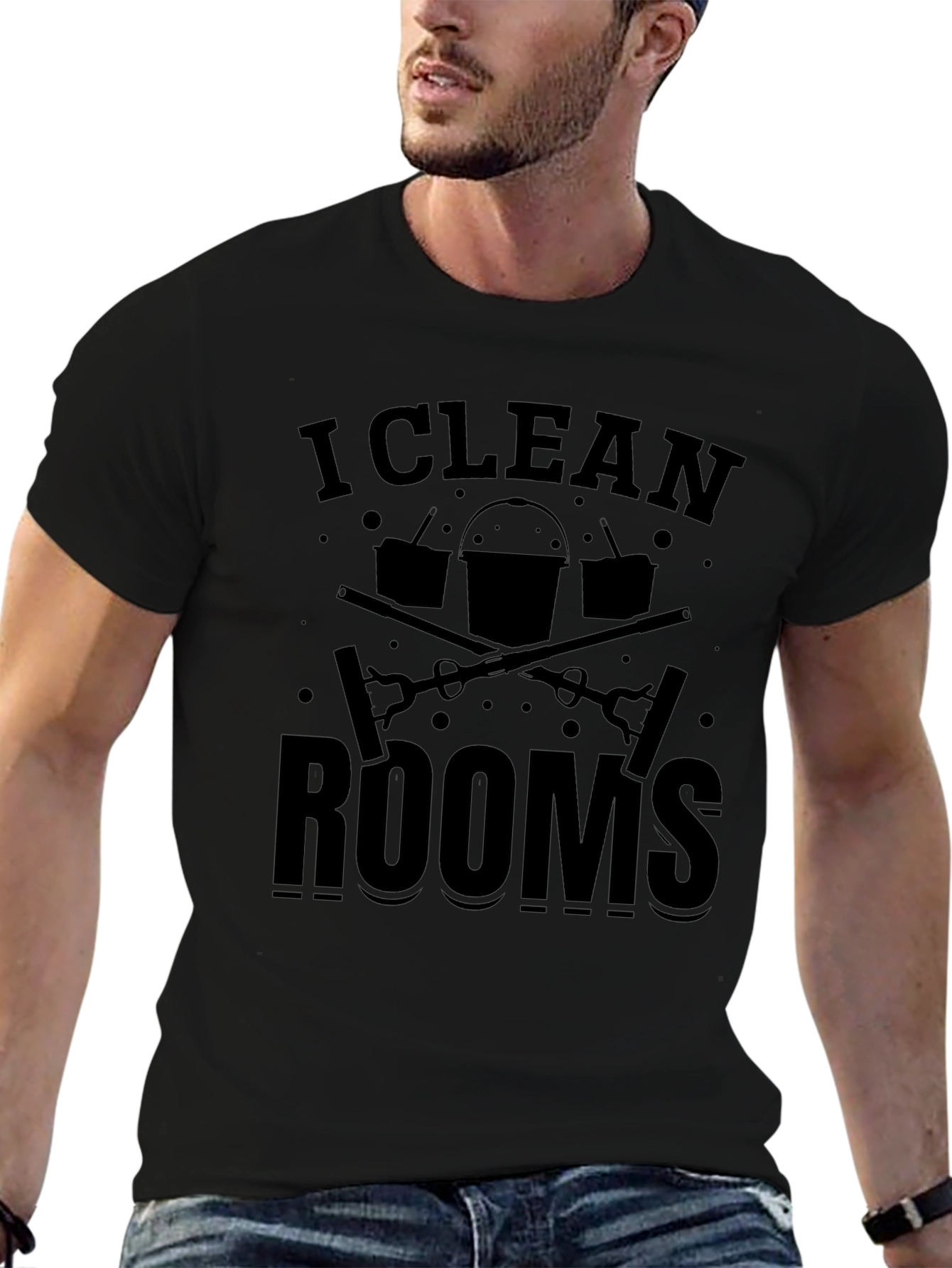 I Clean Rooms Graphic T-Shirt - Black