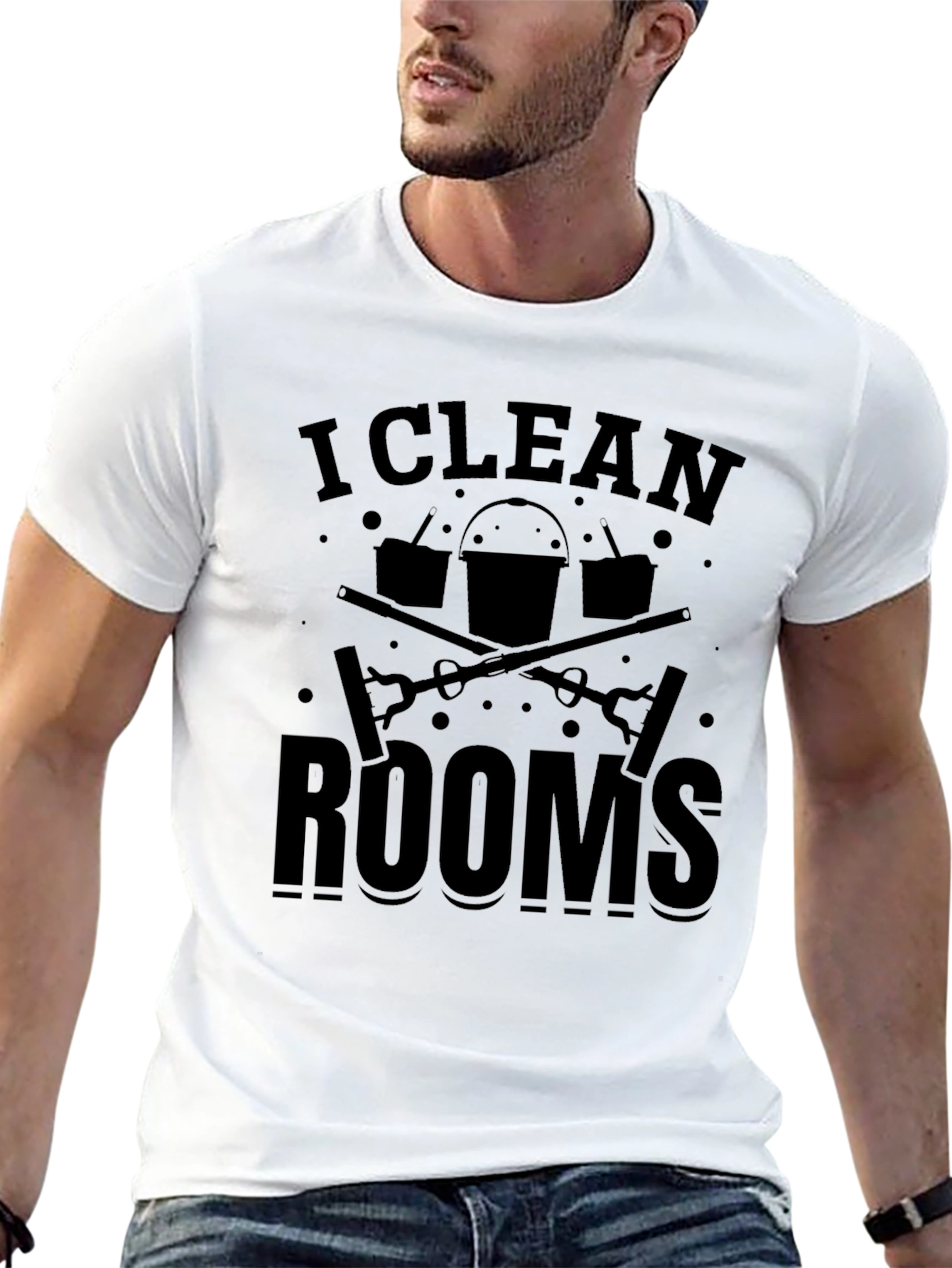 I Clean Rooms Graphic T-Shirt - Black