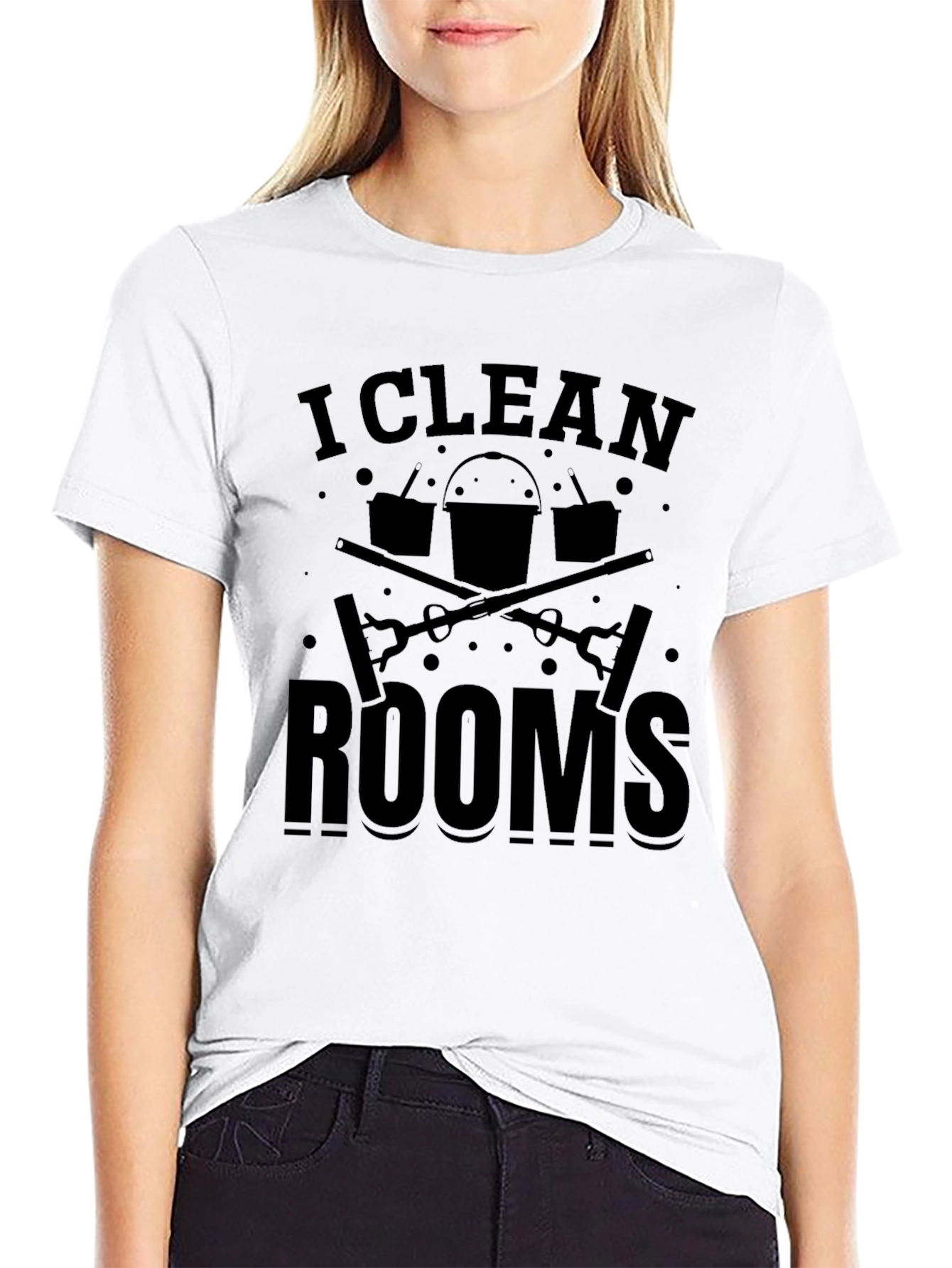 I Clean Rooms Graphic T-Shirt - Black