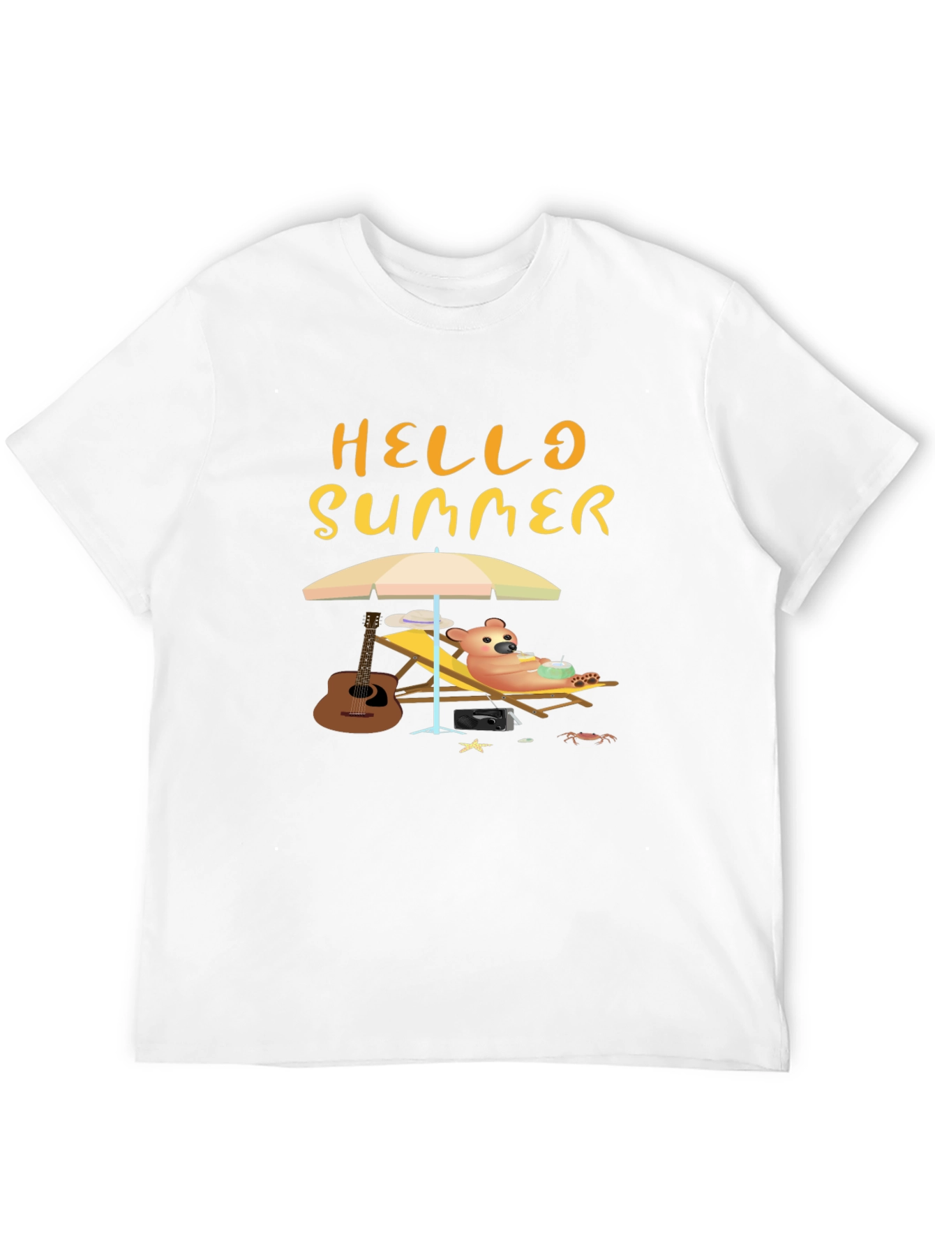 Hello Summer T-Shirt - Relaxing Bear Graphic Tee