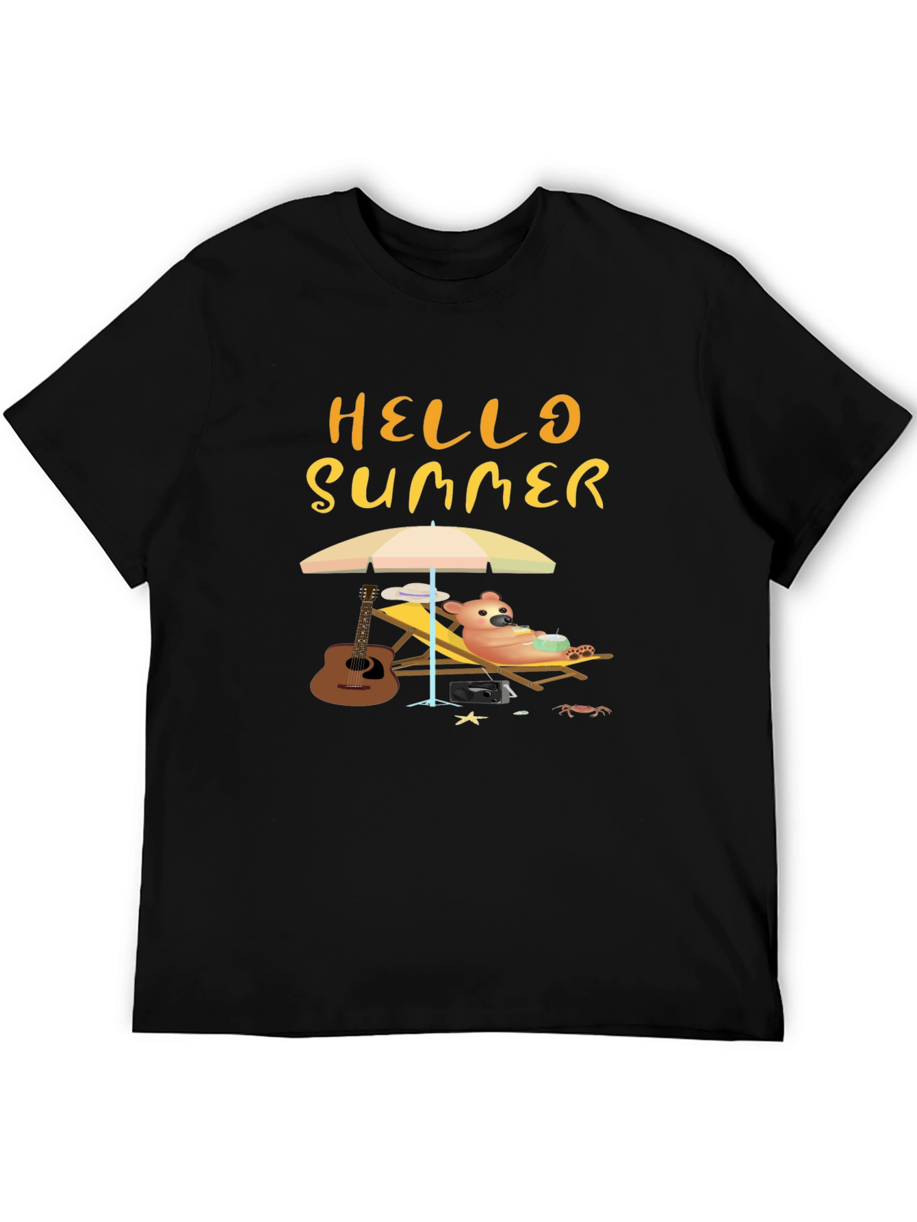Hello Summer T-Shirt - Relaxing Bear Graphic Tee