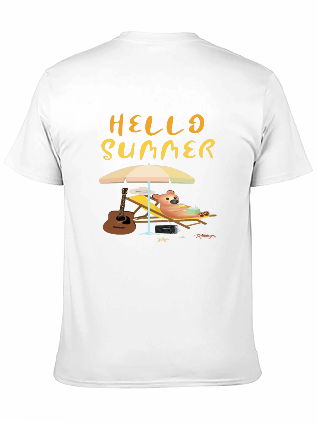 Hello Summer T-Shirt - Relaxing Bear Graphic Tee