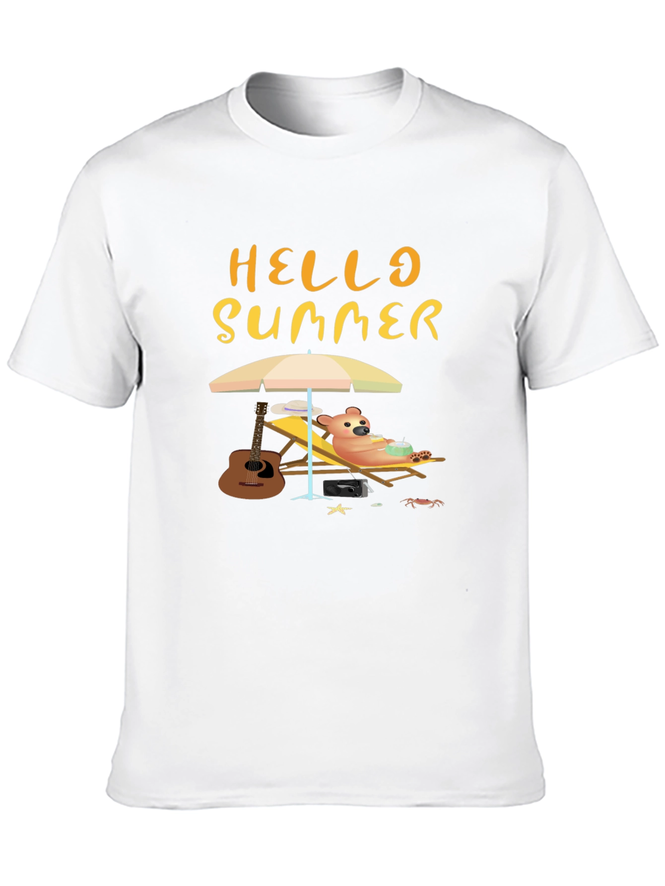Hello Summer T-Shirt - Relaxing Bear Graphic Tee