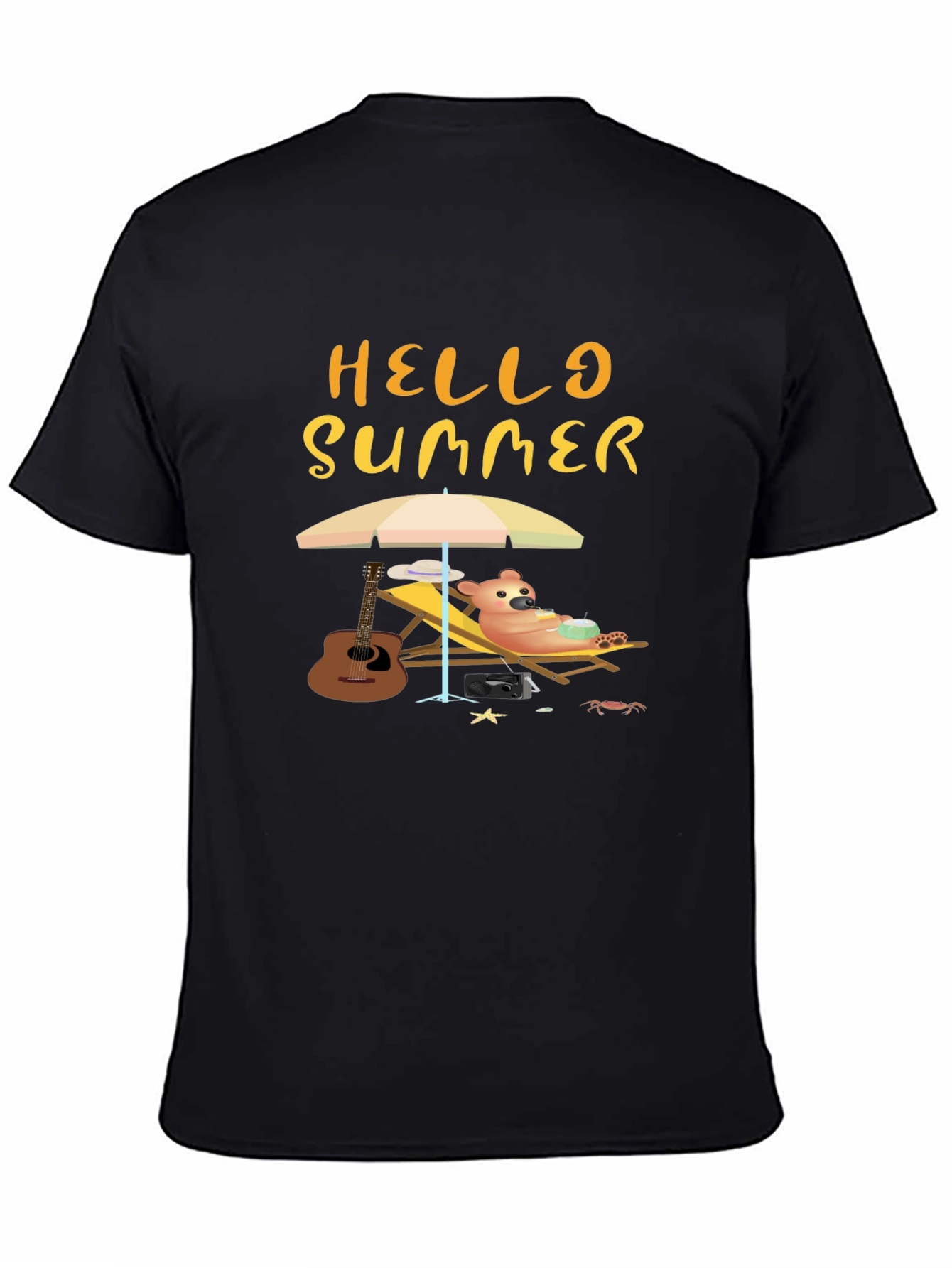 Hello Summer T-Shirt - Relaxing Bear Graphic Tee