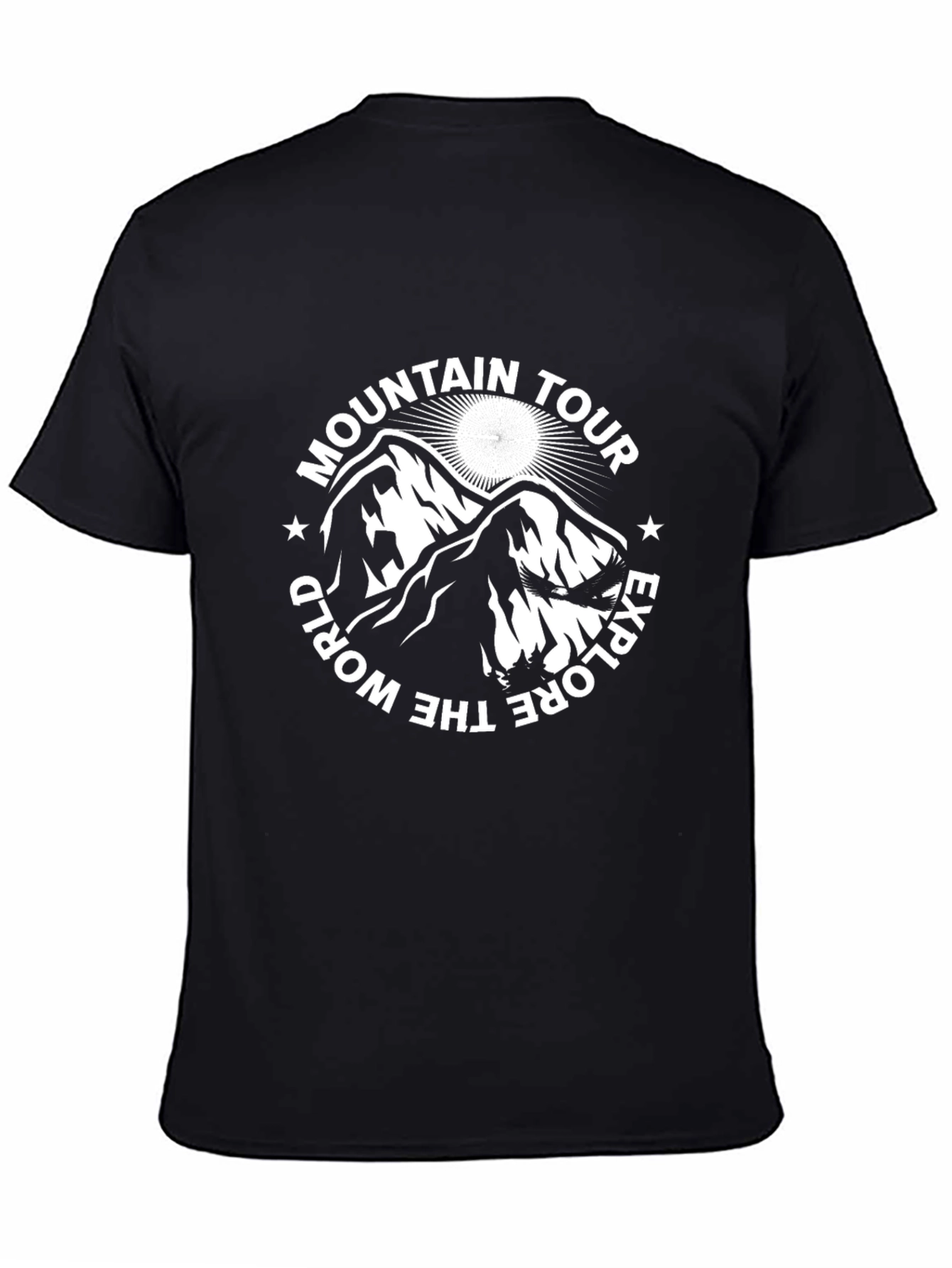 Mountain Tour Explore the World Black Tee