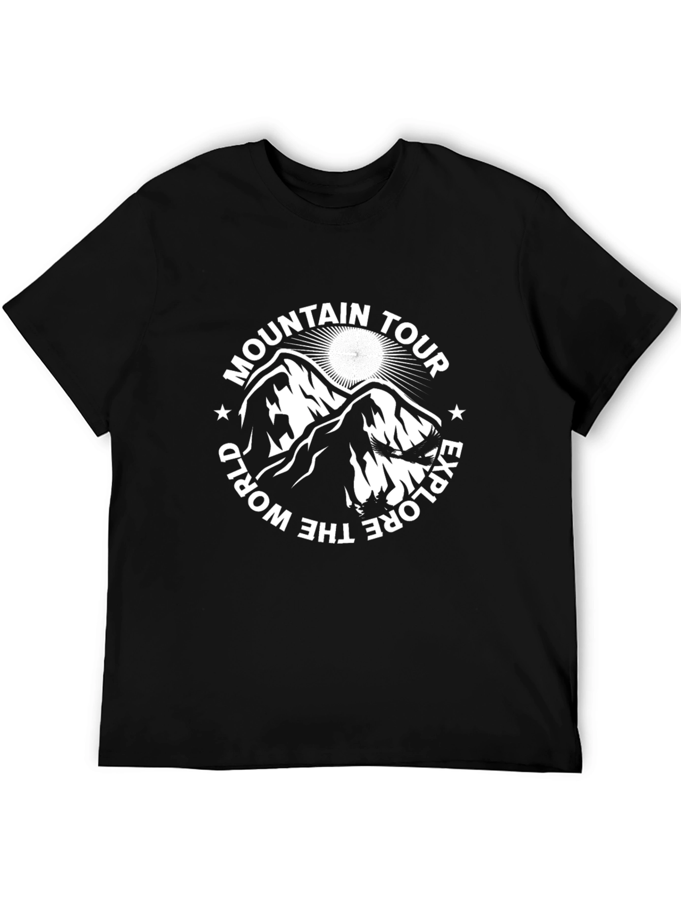 Mountain Tour Explore the World Black Tee