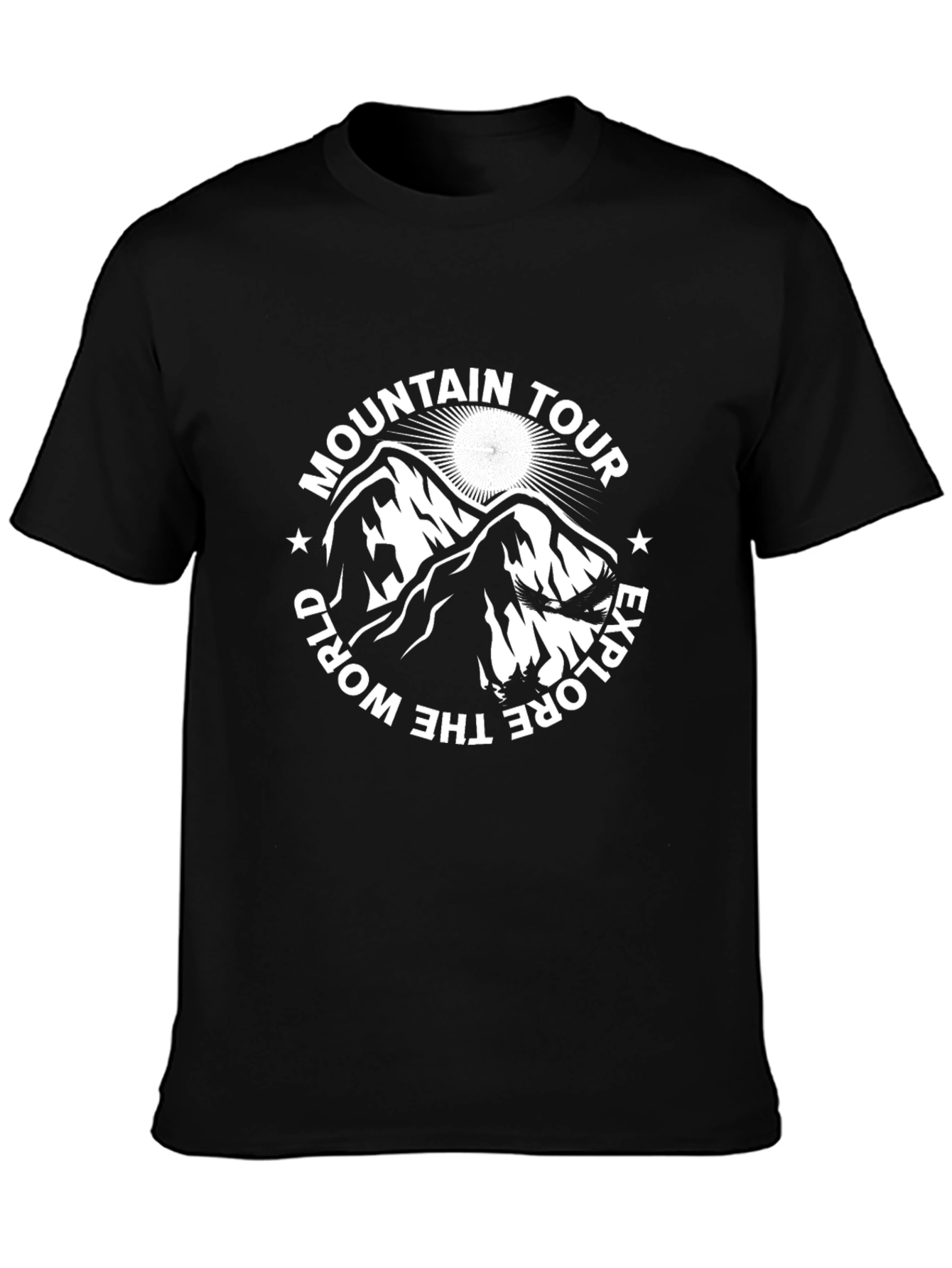 Mountain Tour Explore the World Black Tee