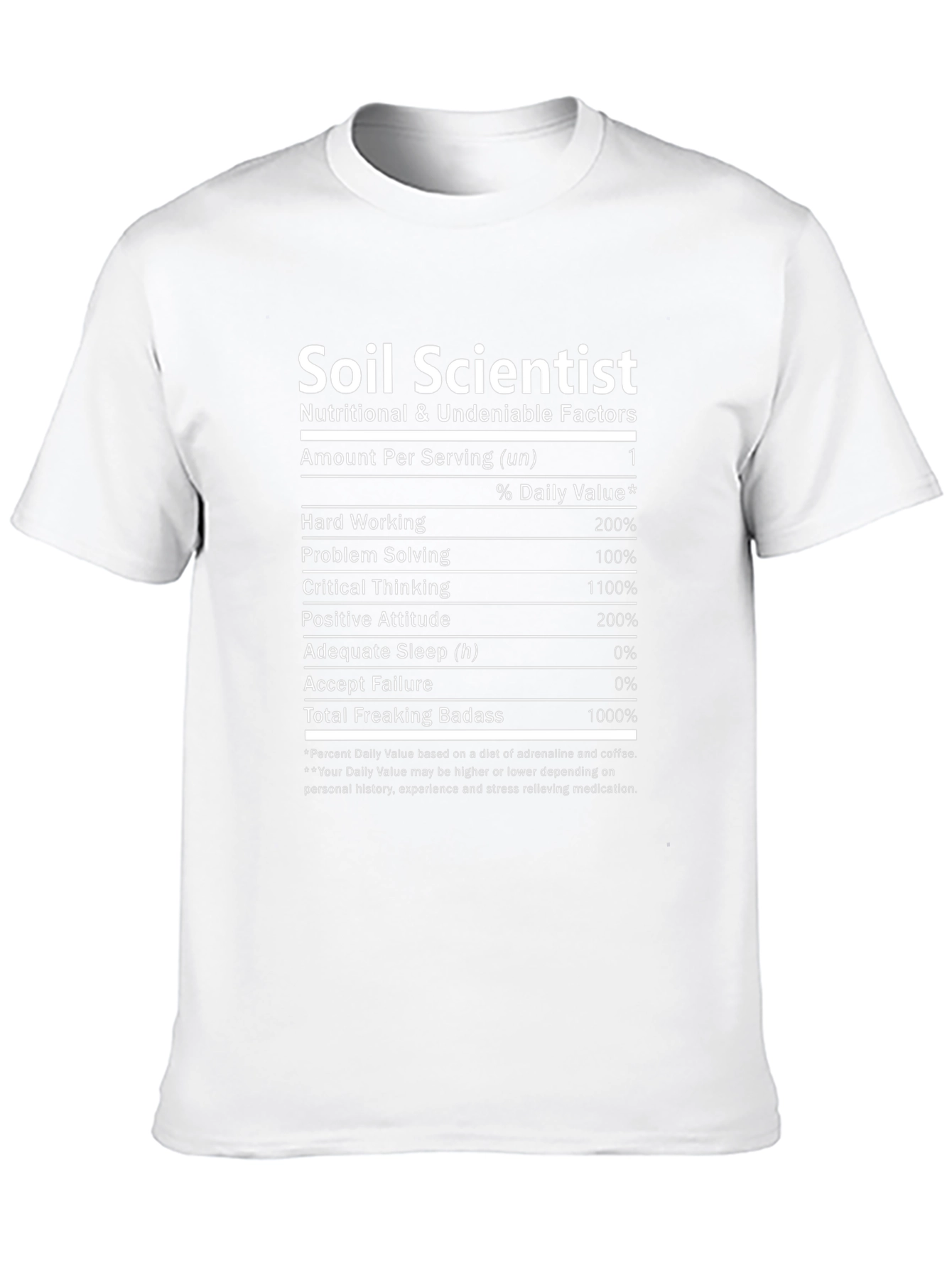 Soil Scientist Nutrition Facts Black T-Shirt