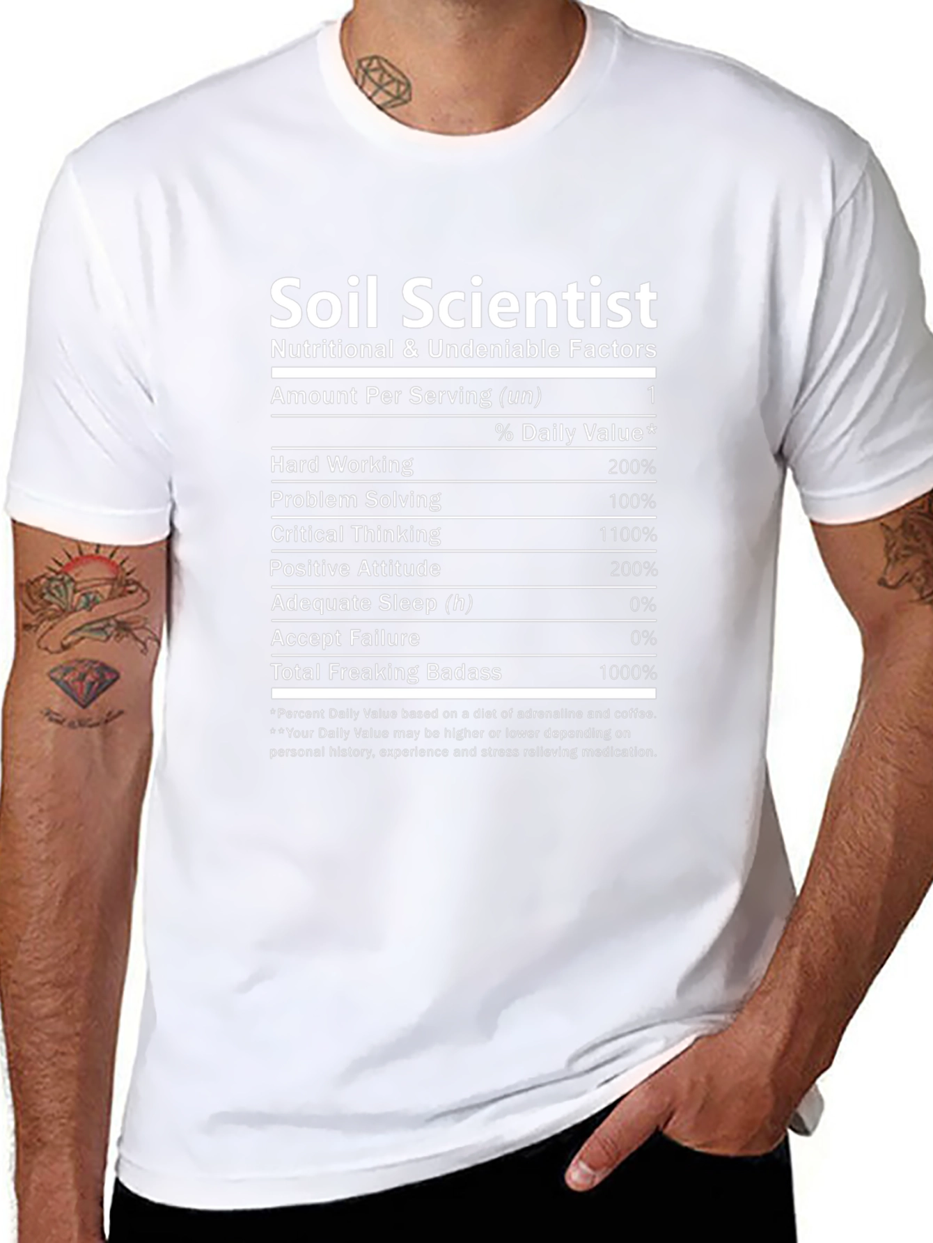 Soil Scientist Nutrition Facts Black T-Shirt