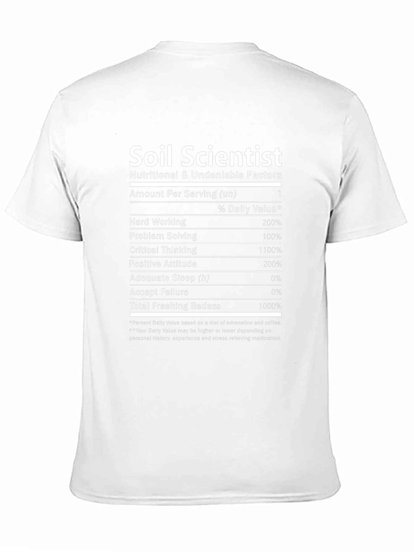 Soil Scientist Nutrition Facts Black T-Shirt