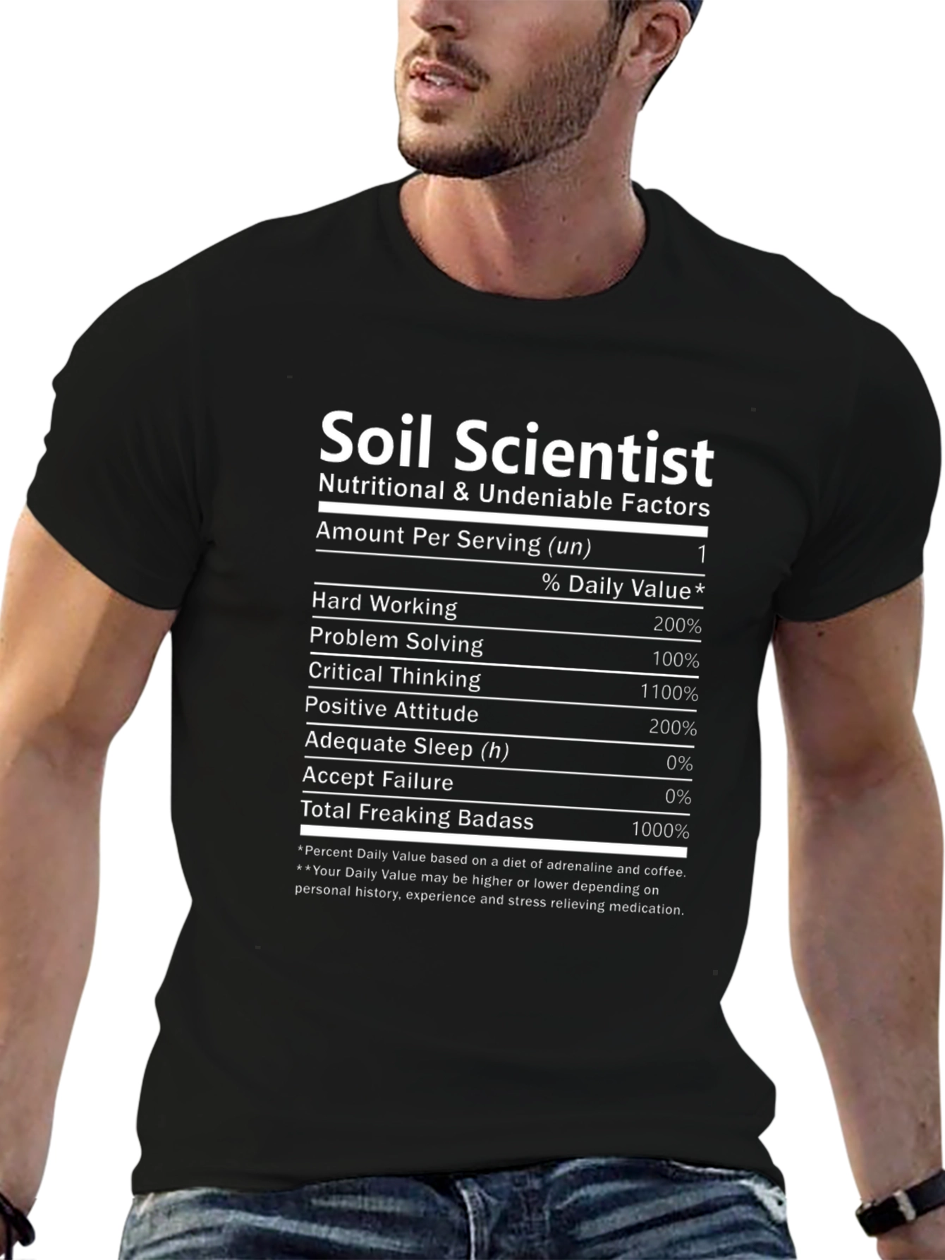 Soil Scientist Nutrition Facts Black T-Shirt
