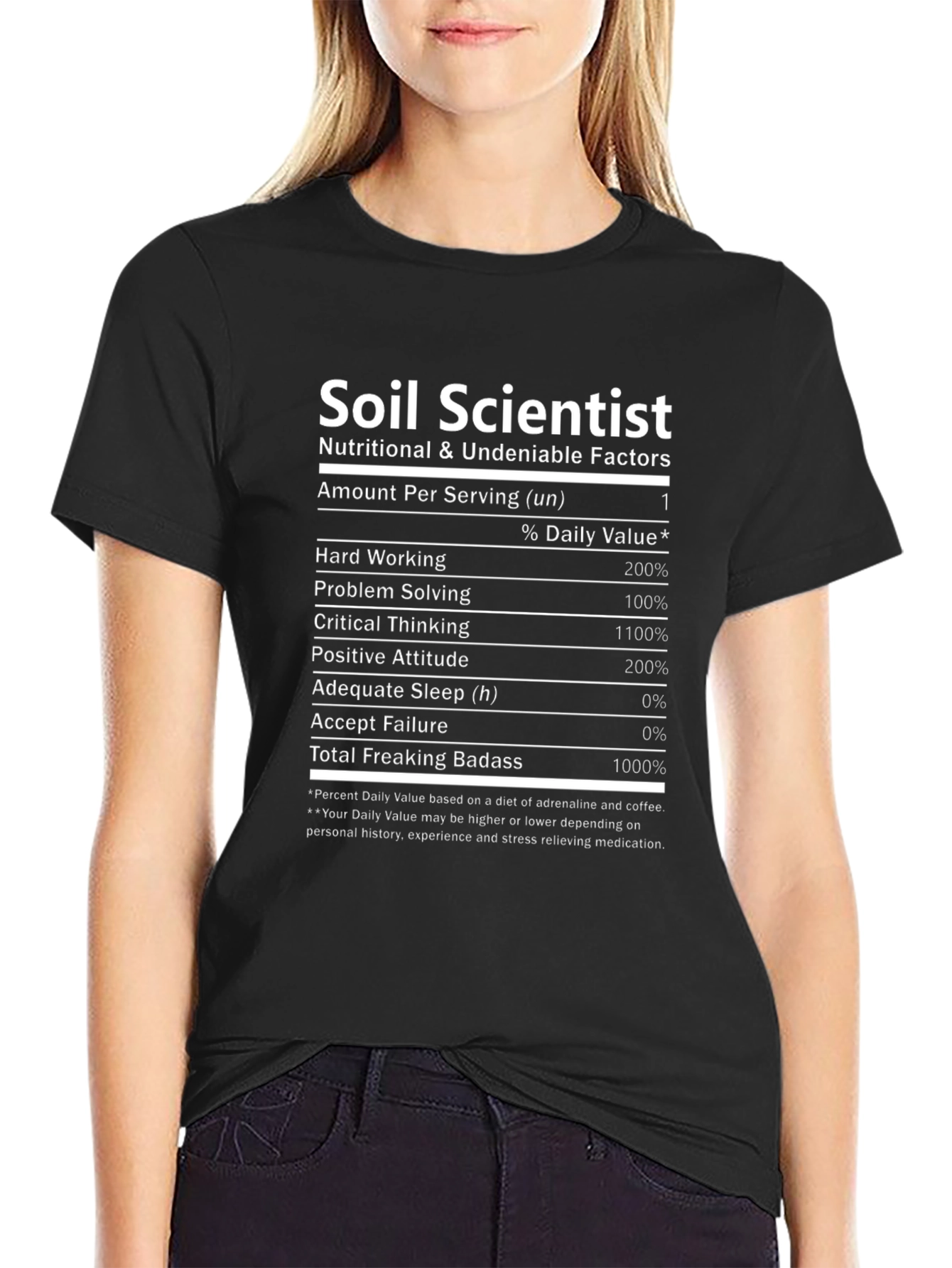 Soil Scientist Nutrition Facts Black T-Shirt