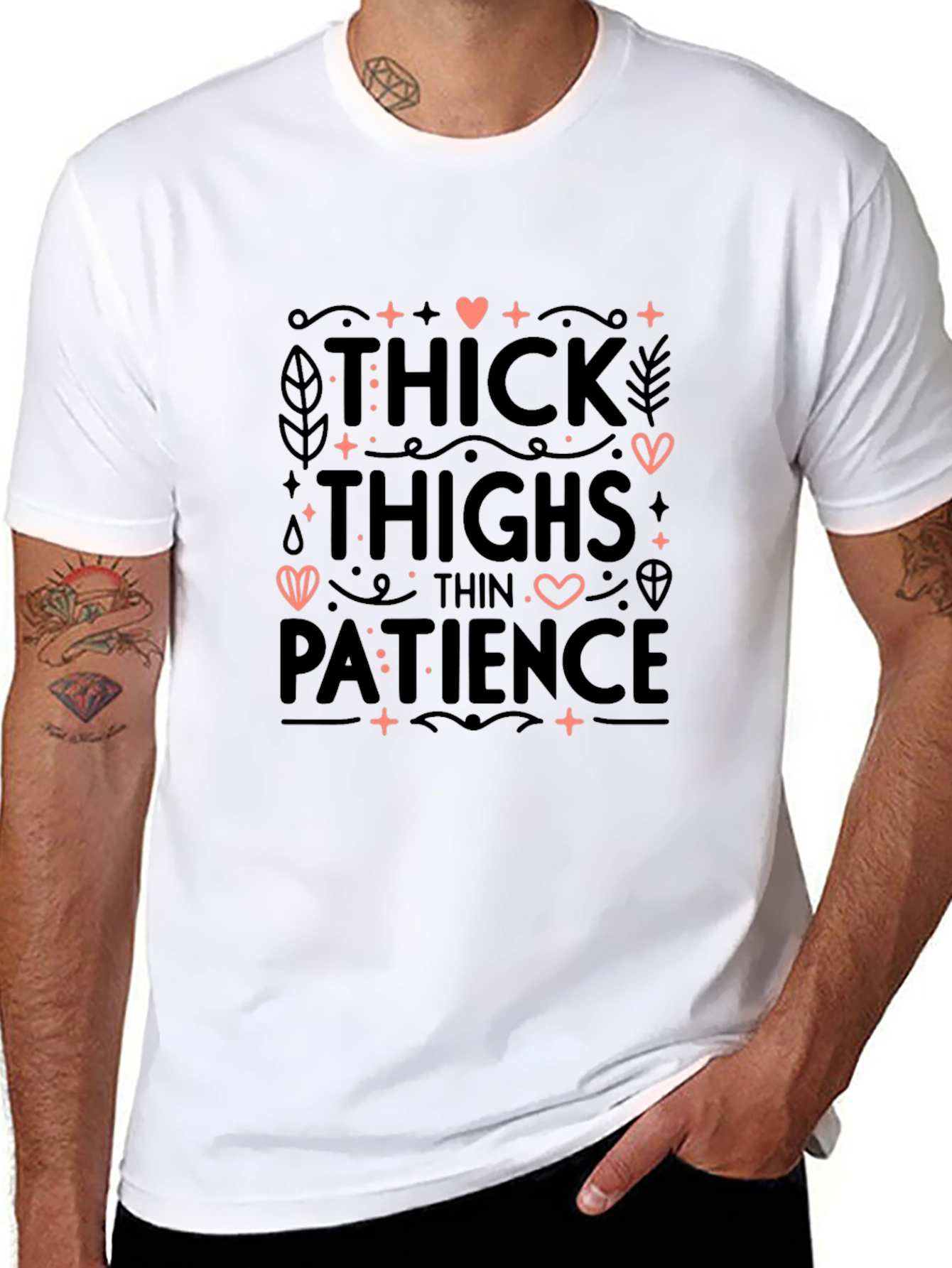 Thick Thighs Thin Patience Graphic Tee - Black