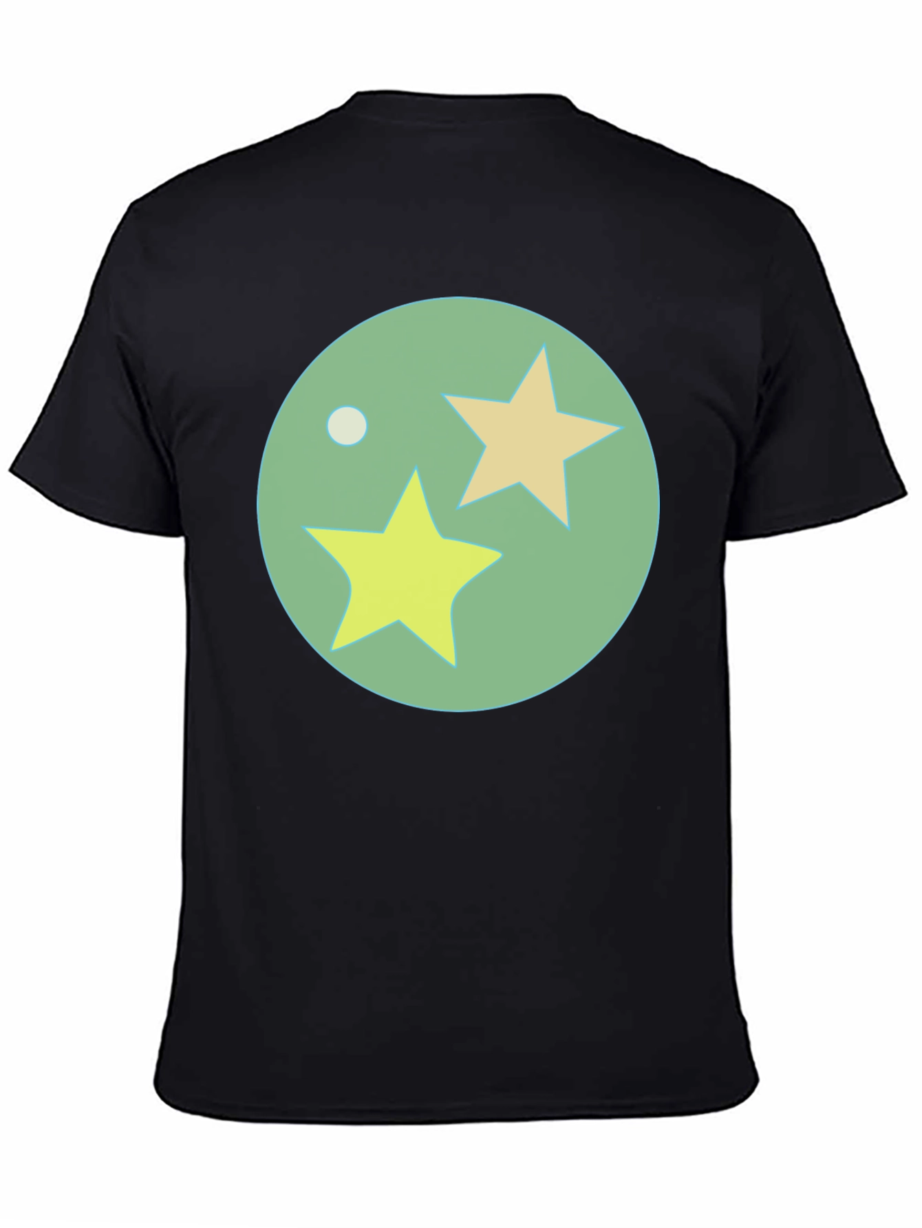Black T-Shirt with Starry Orb Graphic