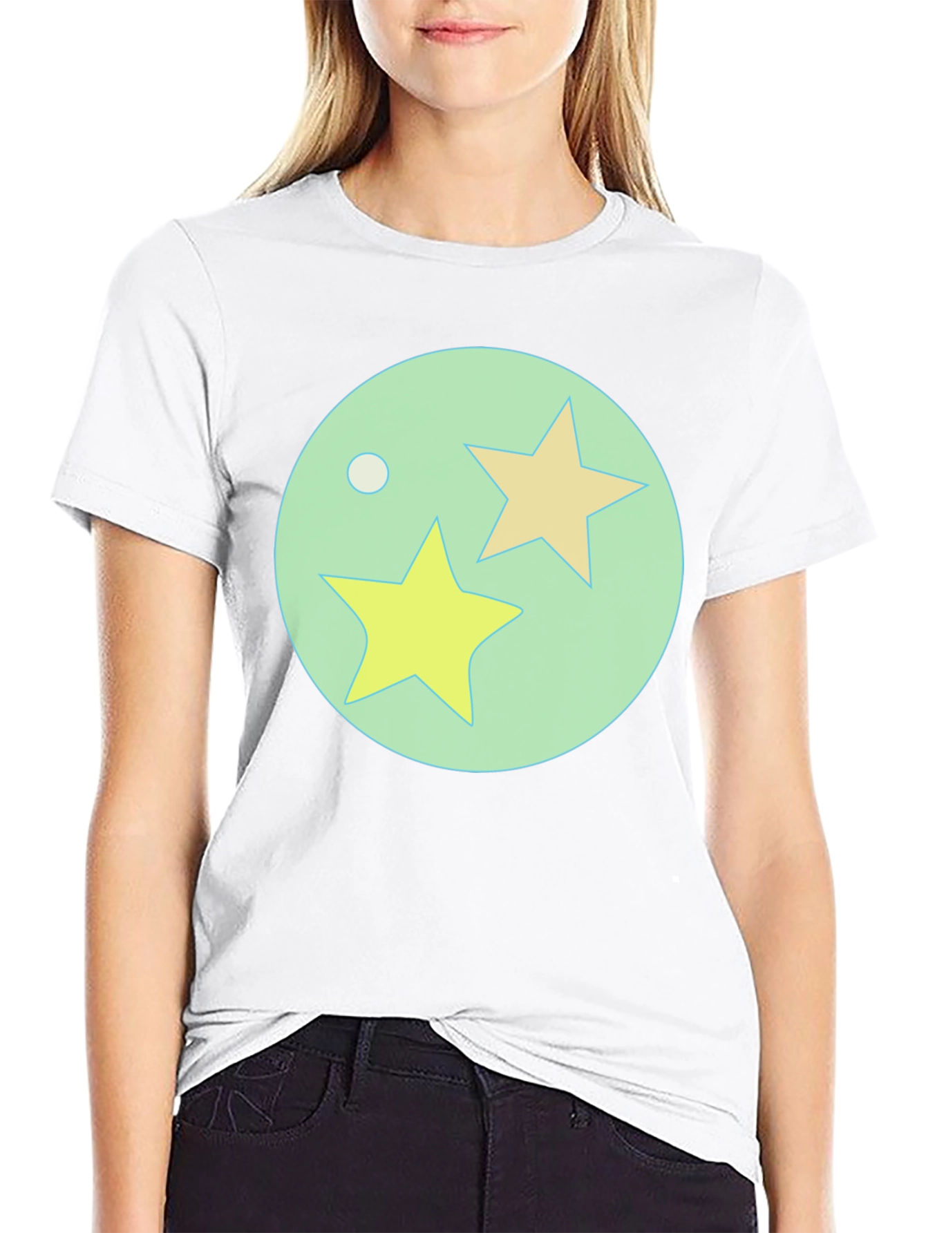 Black T-Shirt with Starry Orb Graphic