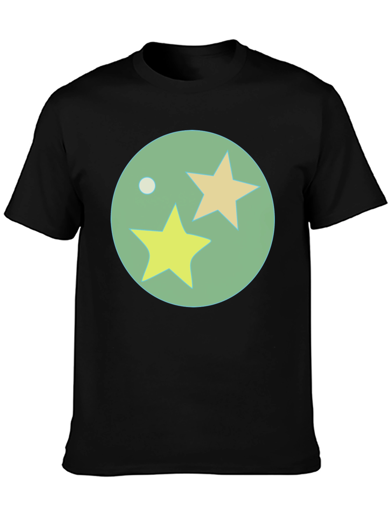 Black T-Shirt with Starry Orb Graphic
