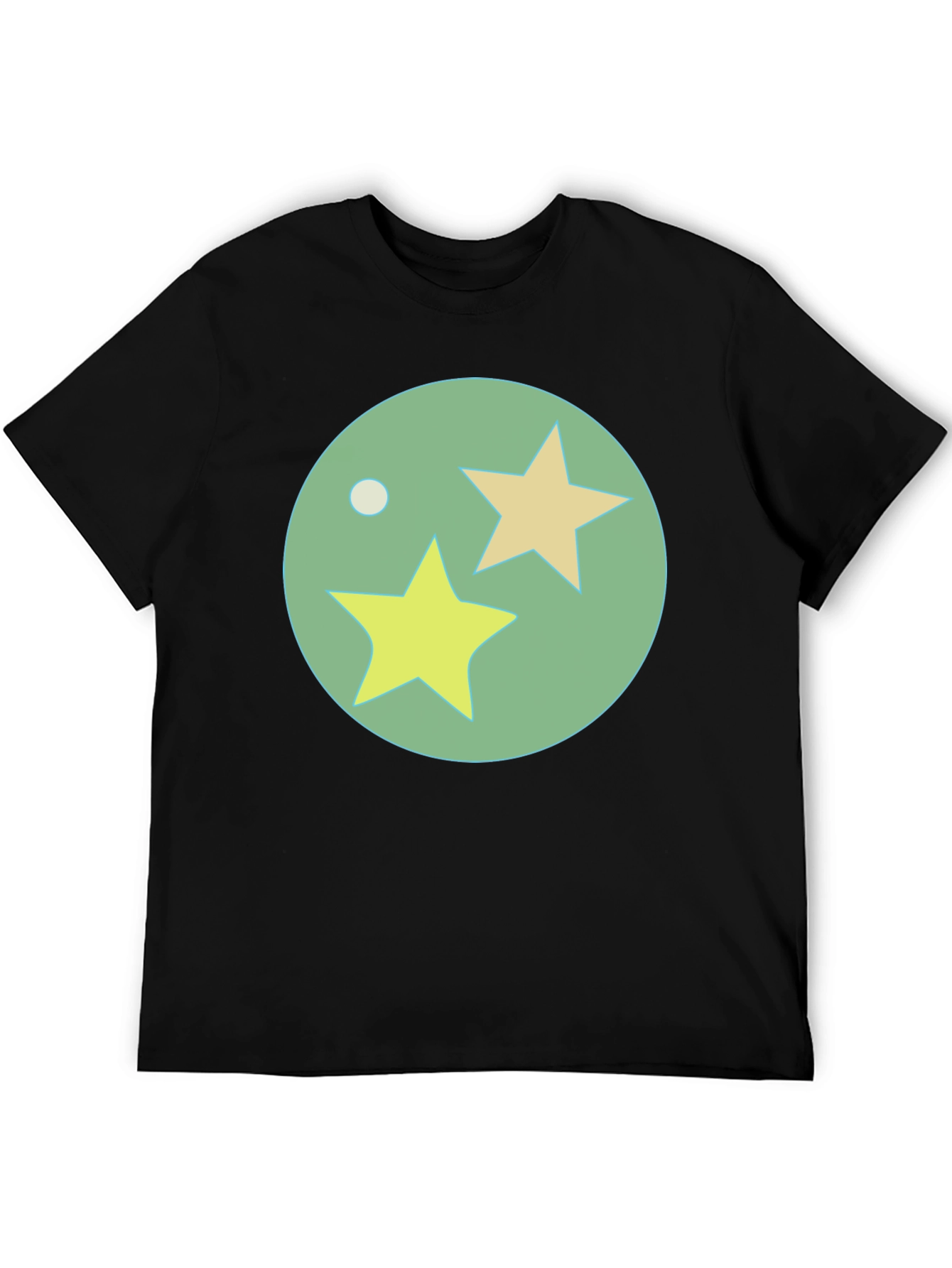 Black T-Shirt with Starry Orb Graphic