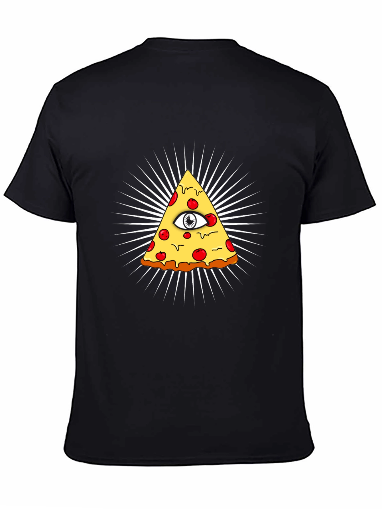 Illuminati Pizza Graphic Black T-Shirt